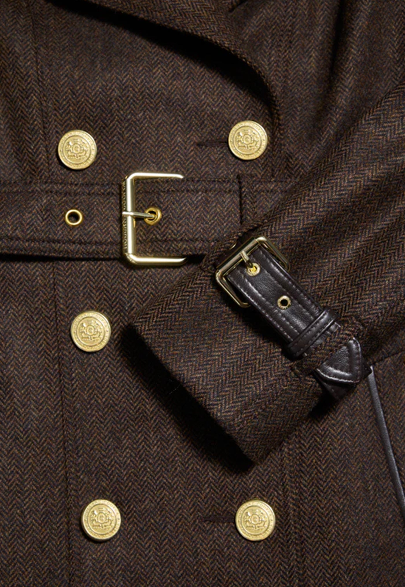 Marlborough Trench Coat - Chocolate Herringbone