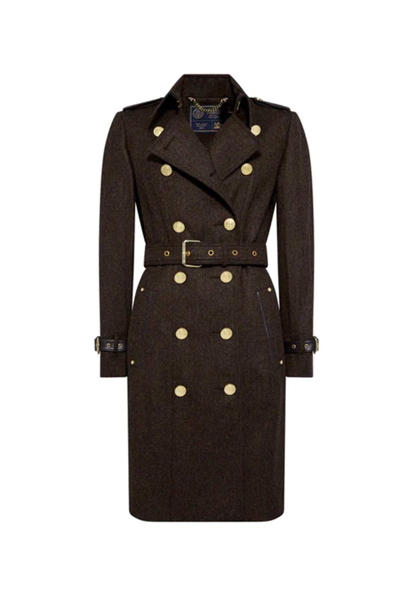 Marlborough Trench Coat - Chocolate Herringbone