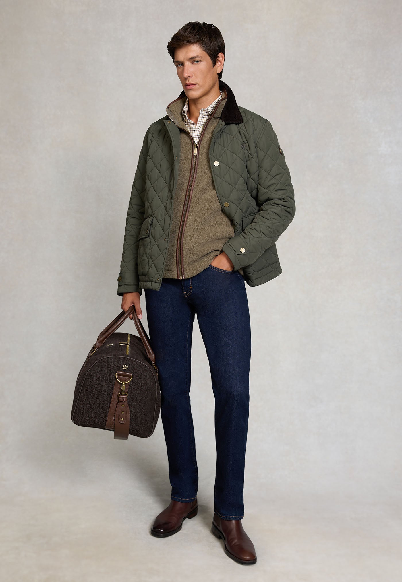 Men's Country Fleece Gilet - Dusty Khaki