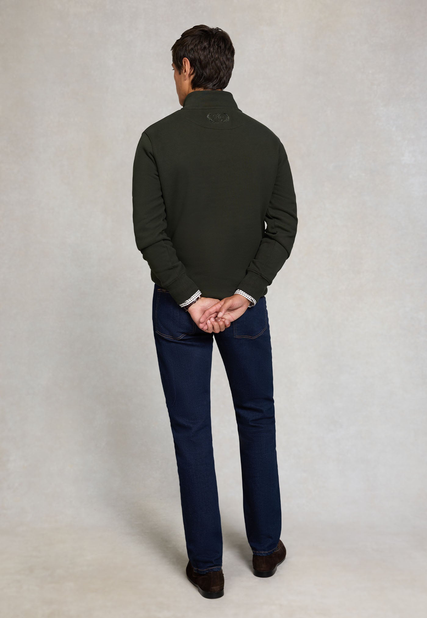 Men's Sporting Goods Zip Henley - Racing Green