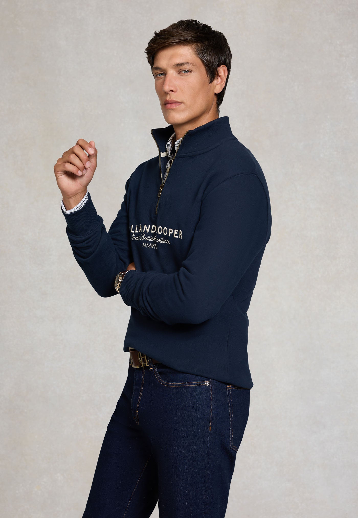 Men's Sporting Goods Zip Henley - Ink Navy