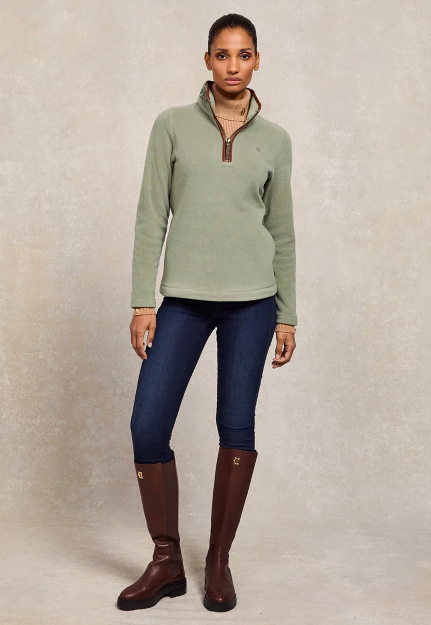 Country Fleece Quarter Zip - Sage
