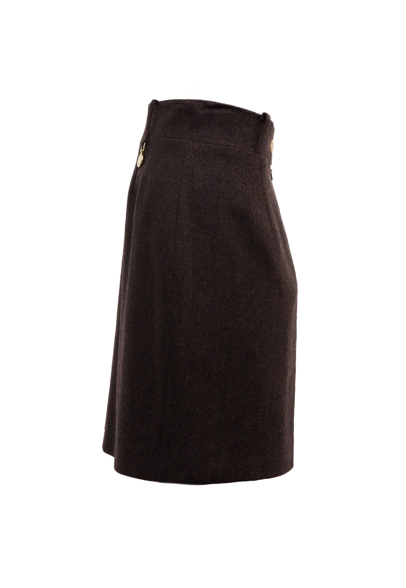 Regency Skirt - Chocolate Herringbone