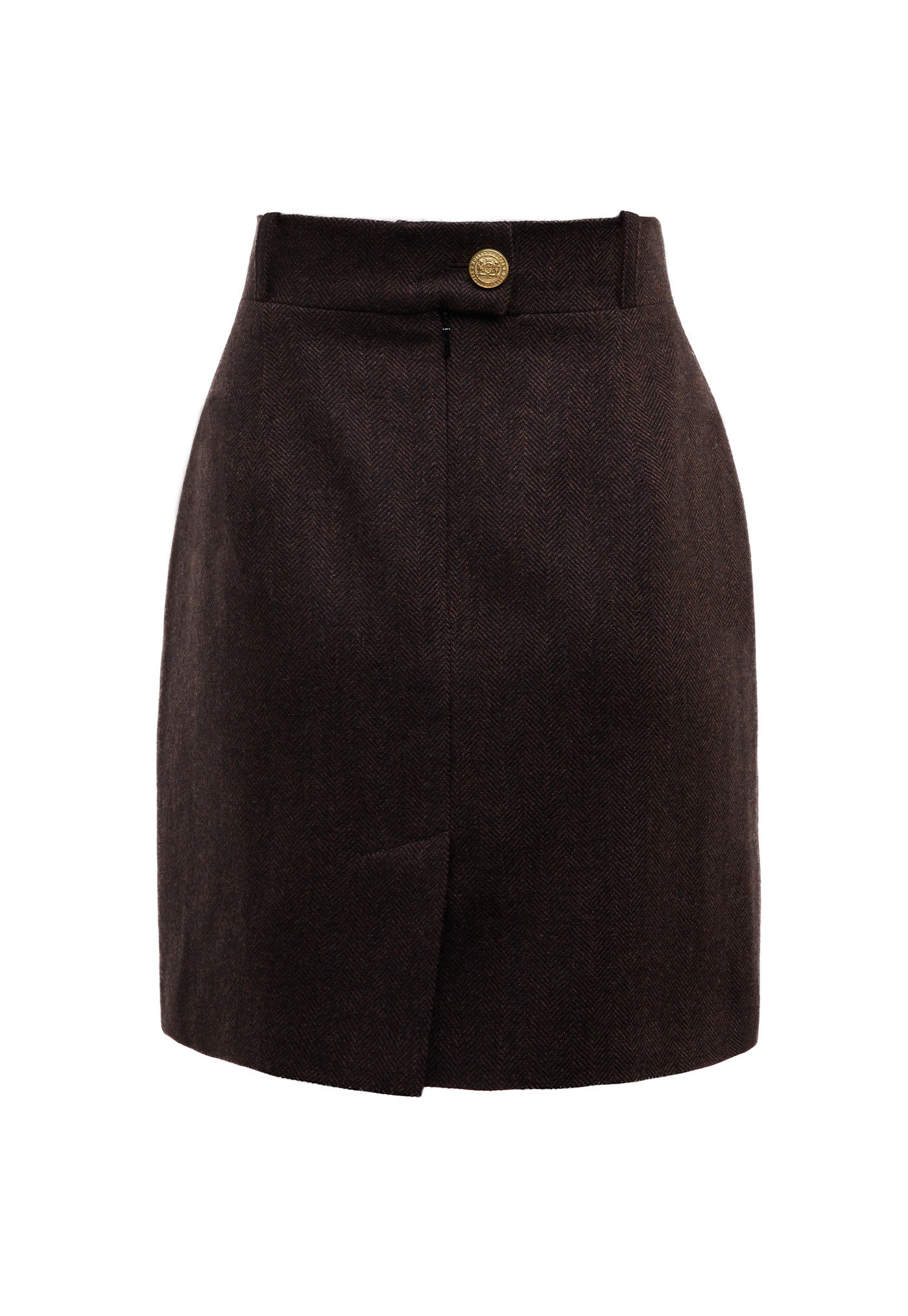 Regency Skirt - Chocolate Herringbone