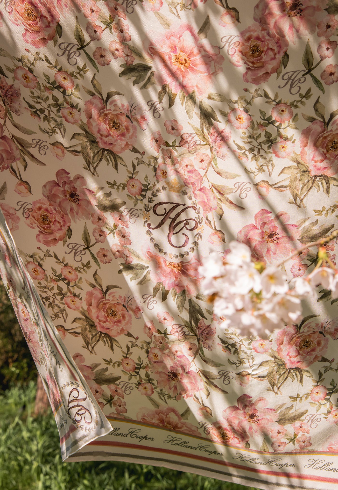 Silk Scarf - English Rose