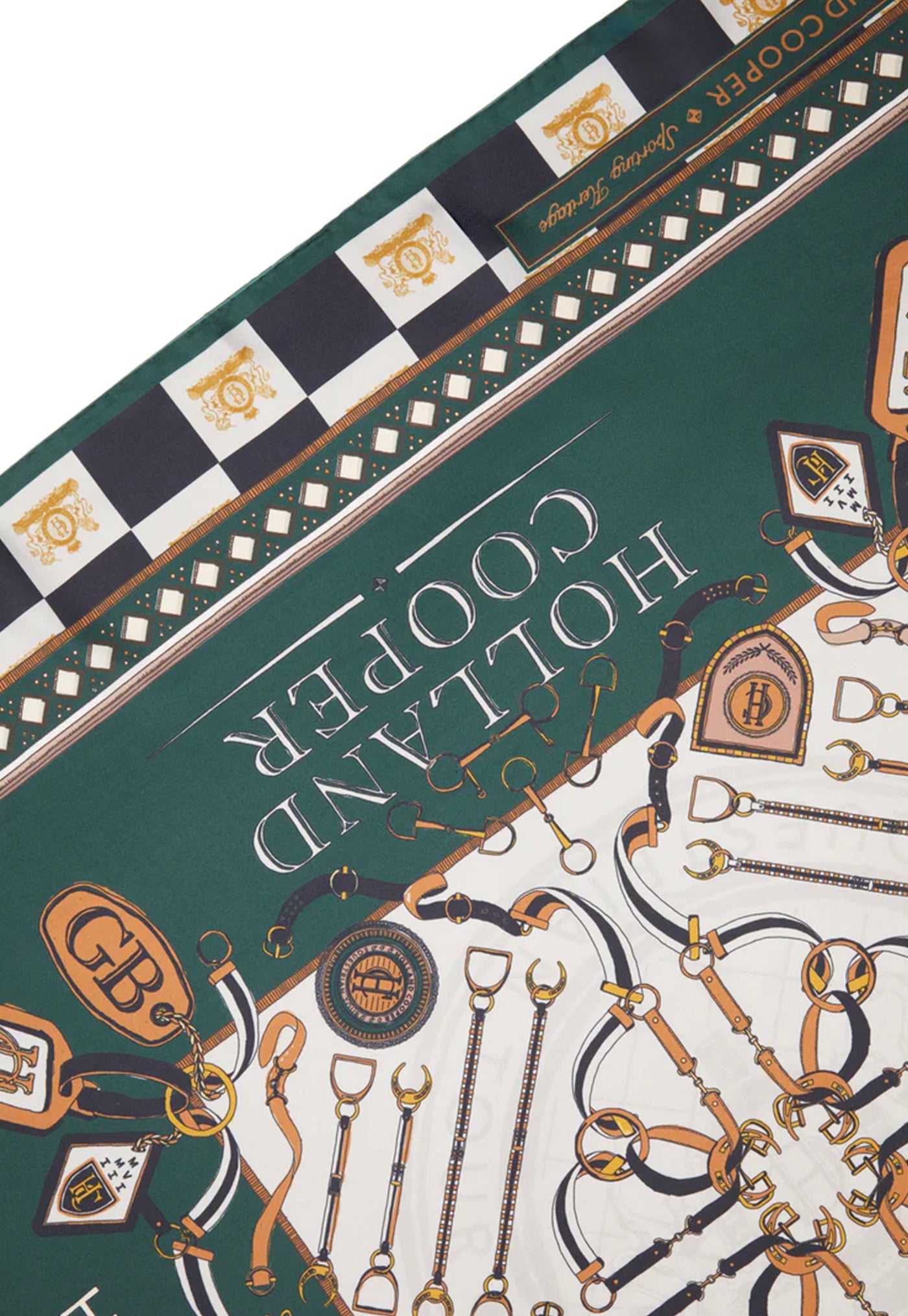 Stirrup Silk Scarf - Black Emerald