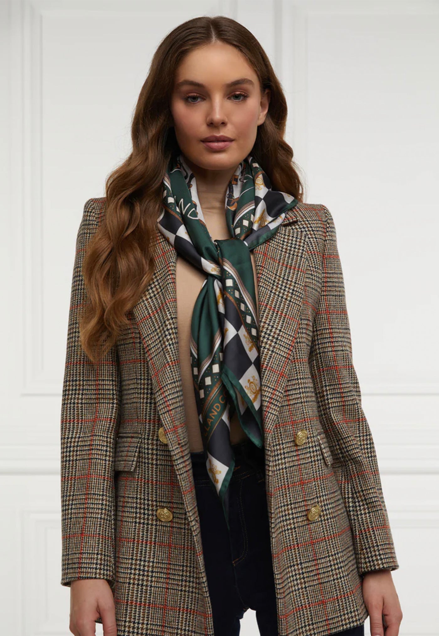 Stirrup Silk Scarf - Black Emerald