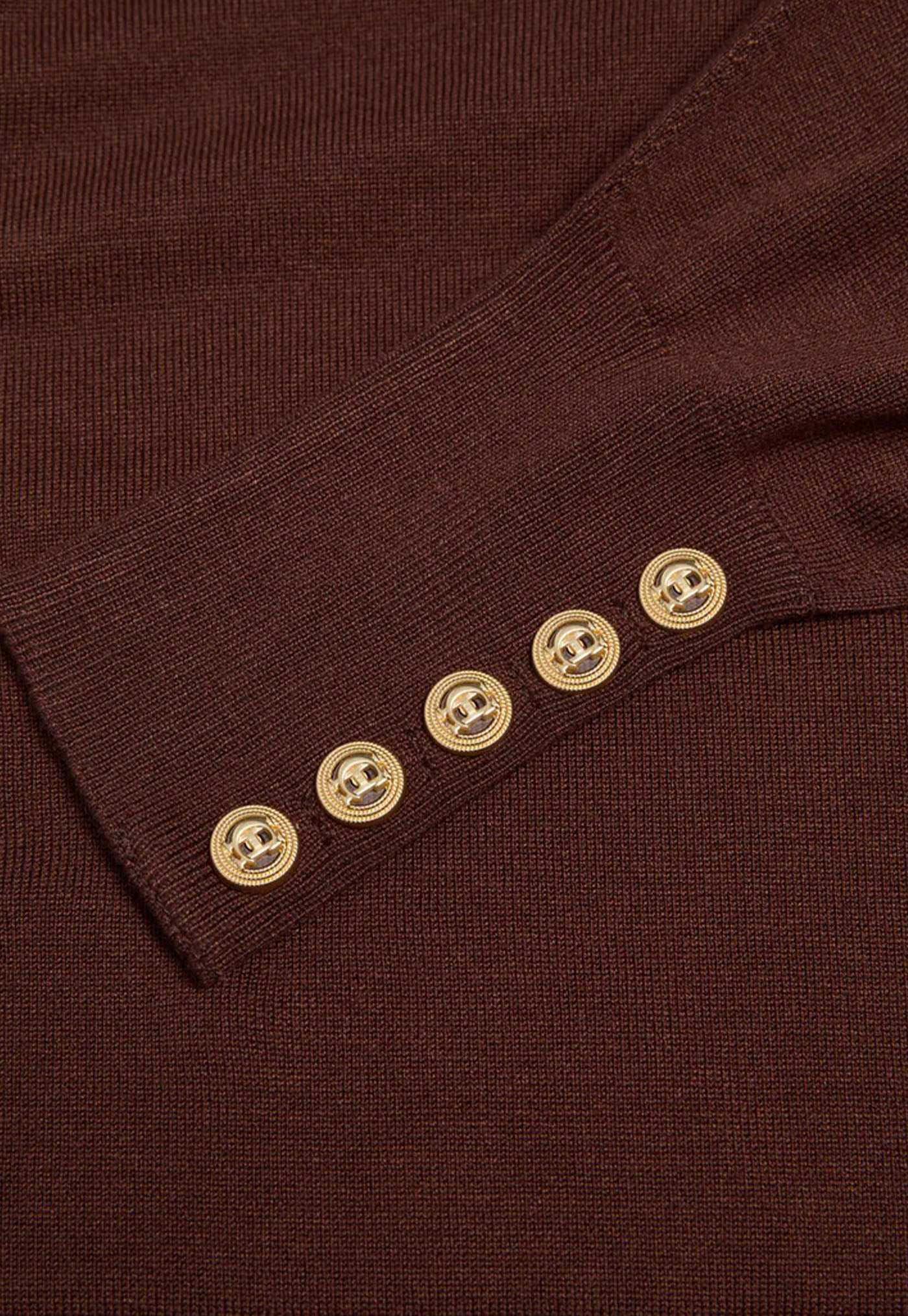 Structured Kelsie Roll Neck Knit - Cocoa