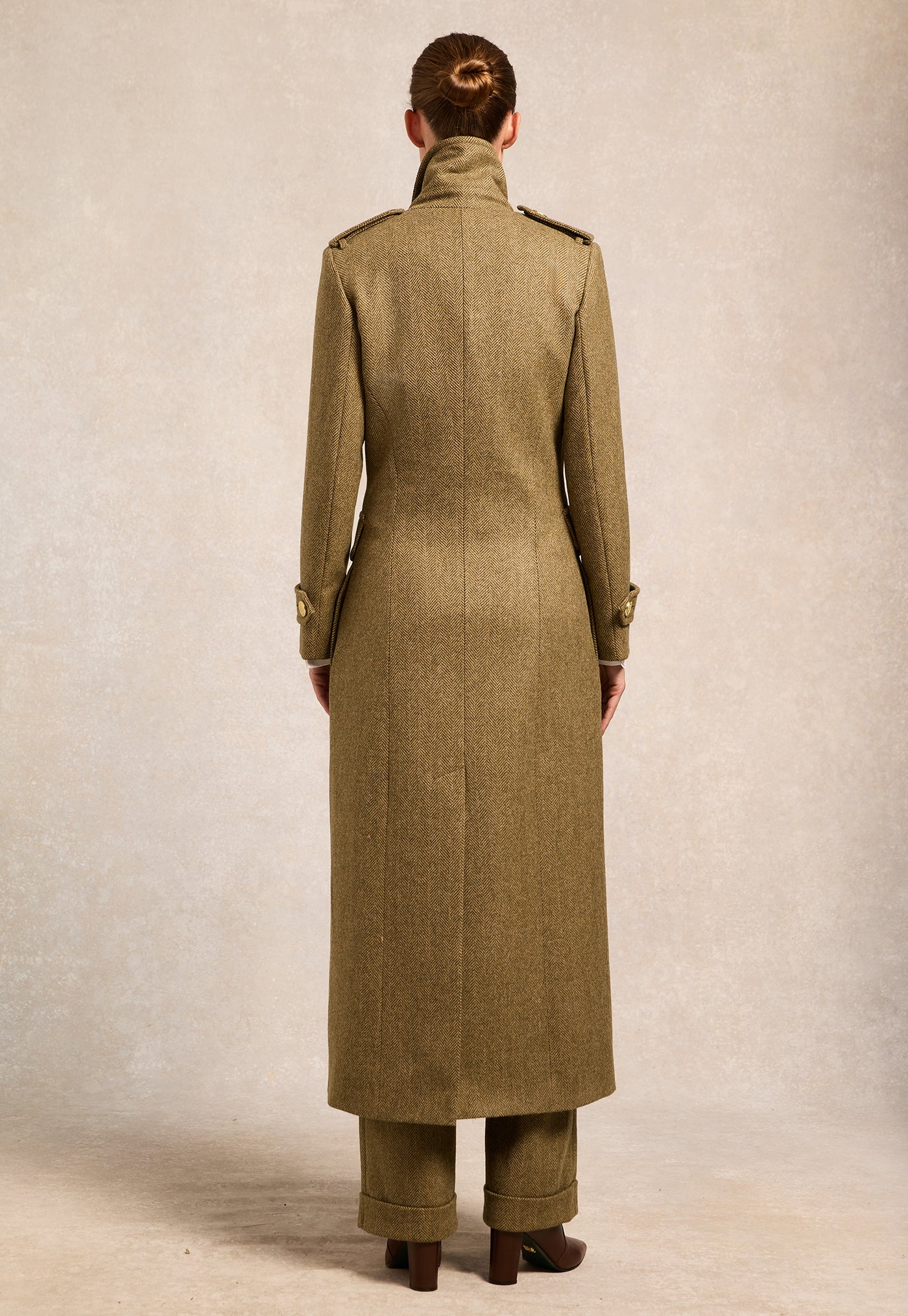 The Great Coat - Moss Herringbone