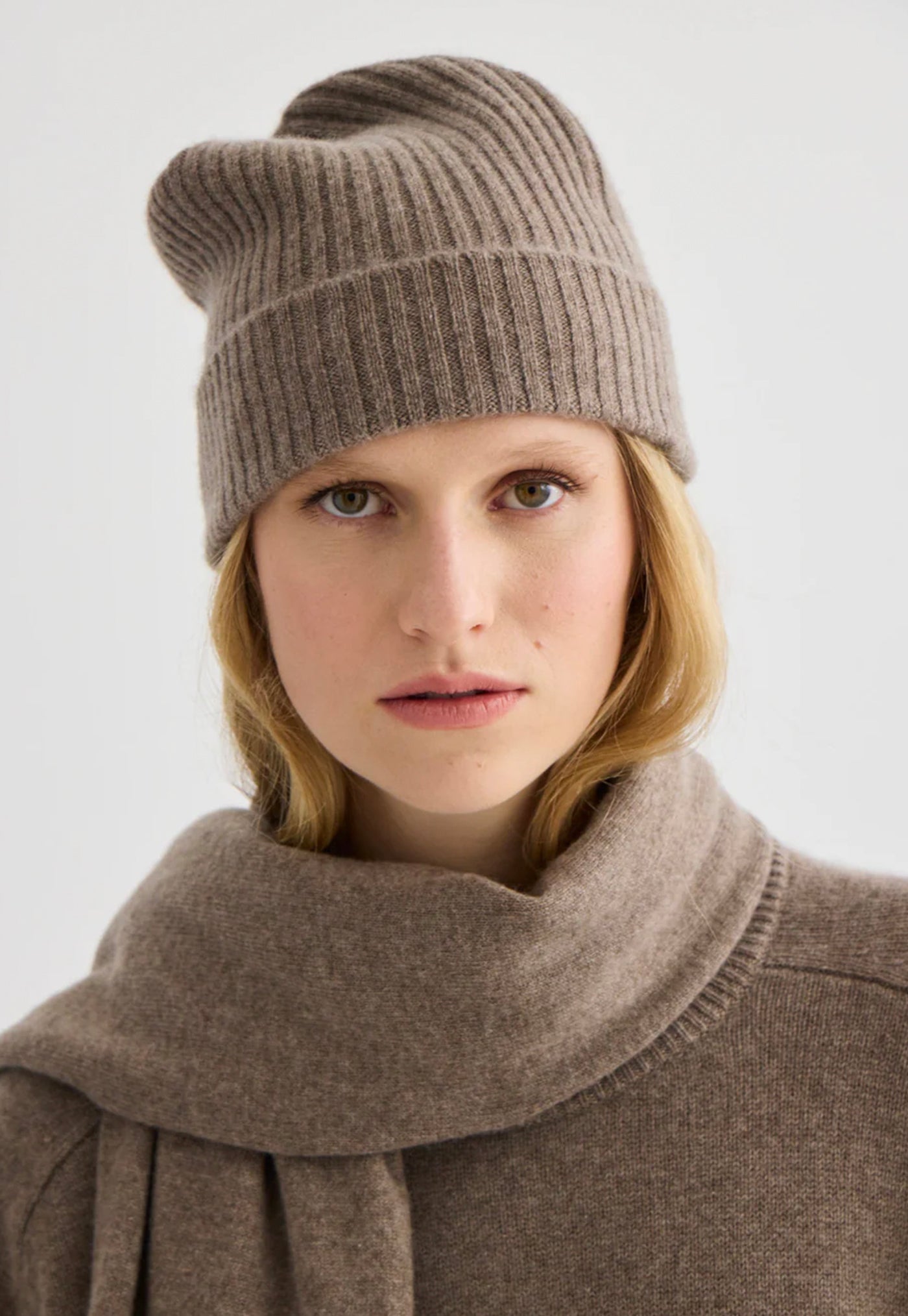Cashmere Beanie - Cocoa Marle