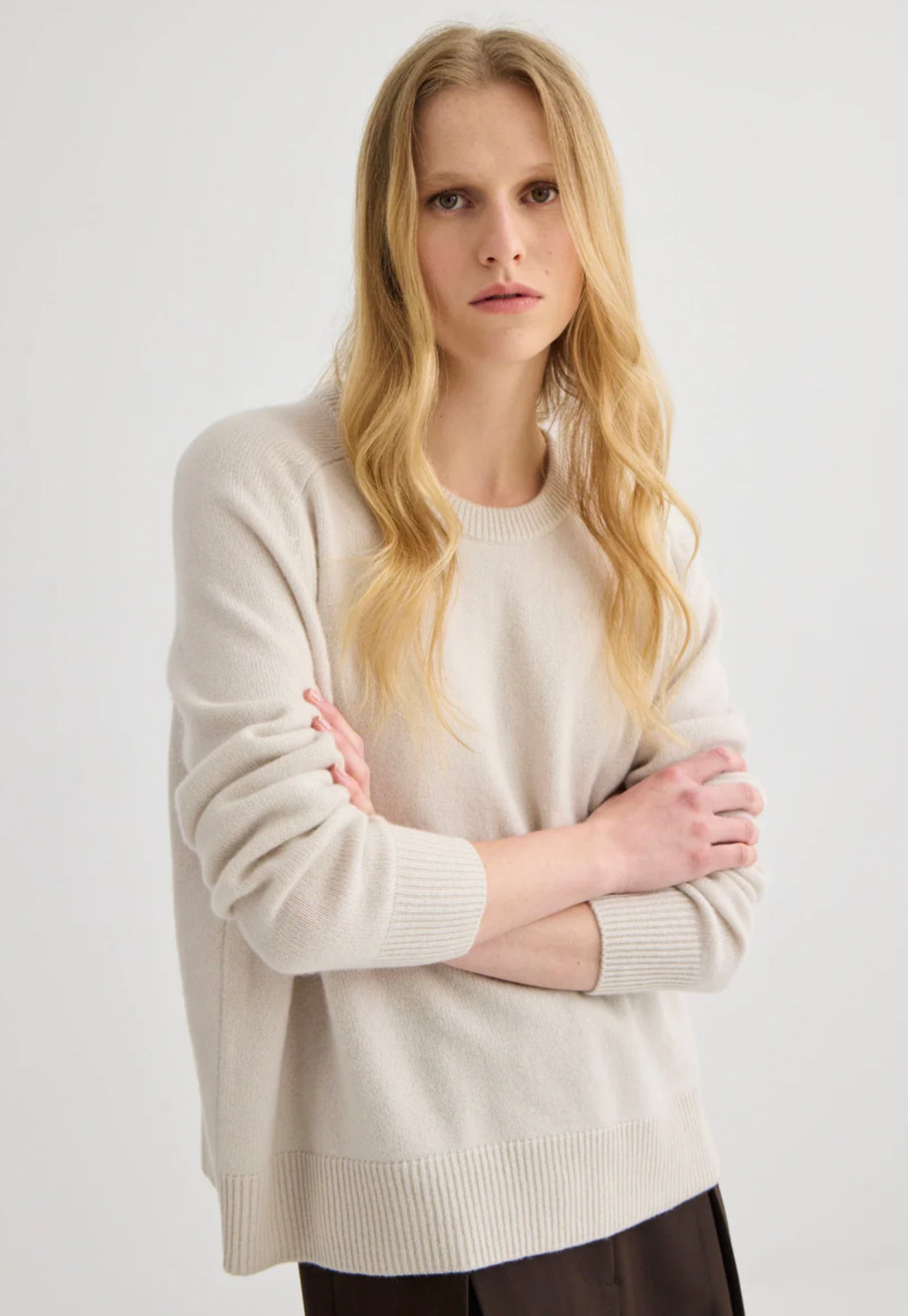 Cashmere Oversized Crewneck - Oyster
