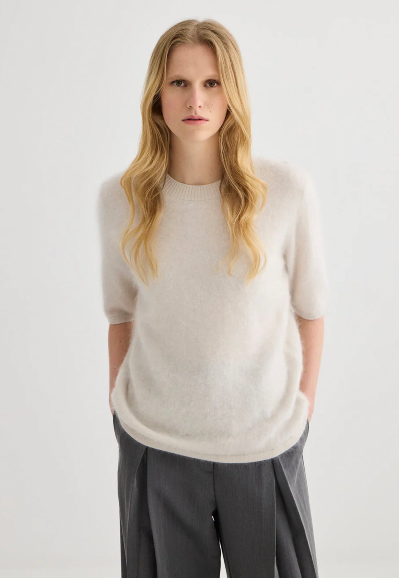 Cashmere T-Shirt - Oyster