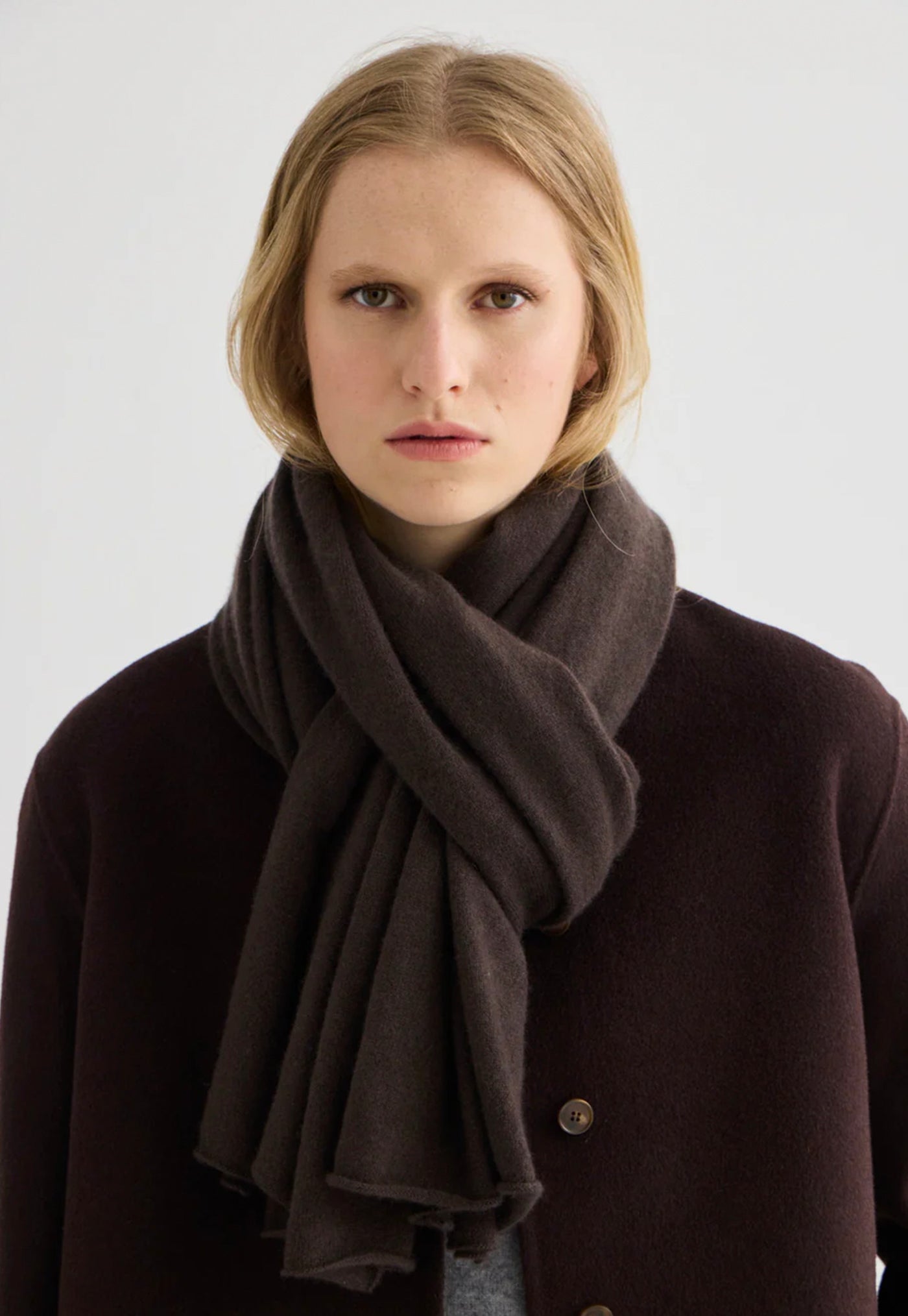Cashmere Scarf 180 x 60cm - Bitter Chocolate