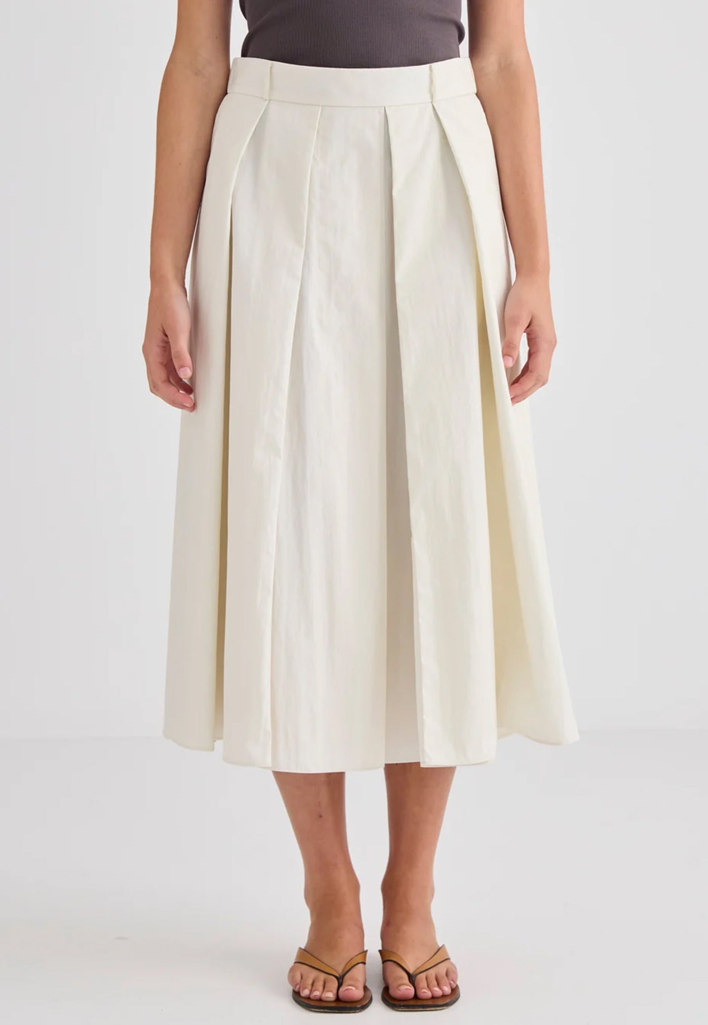 Ellis Pleated Skirt - Cream