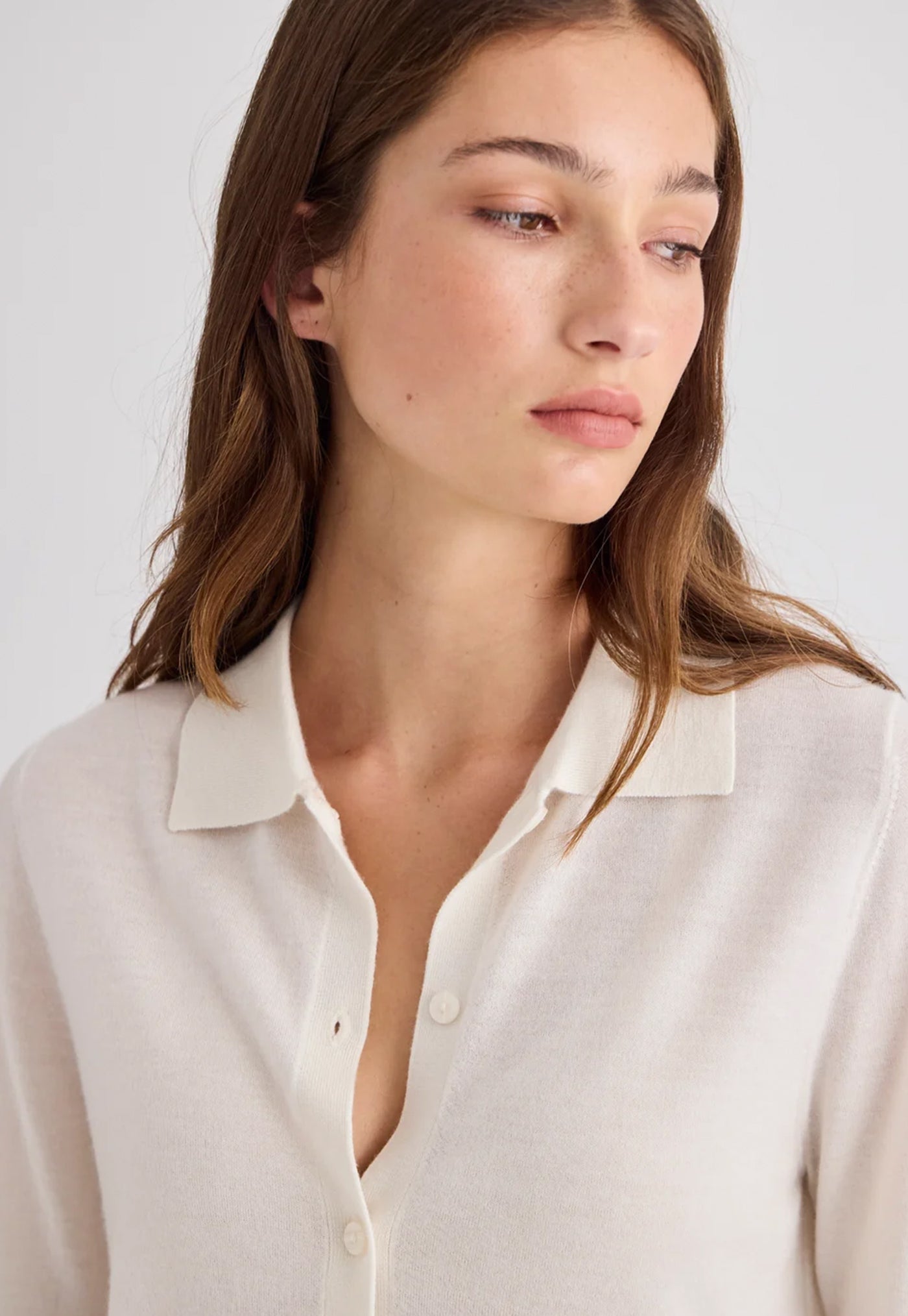 Featherlight Cashmere Shirt - Cream