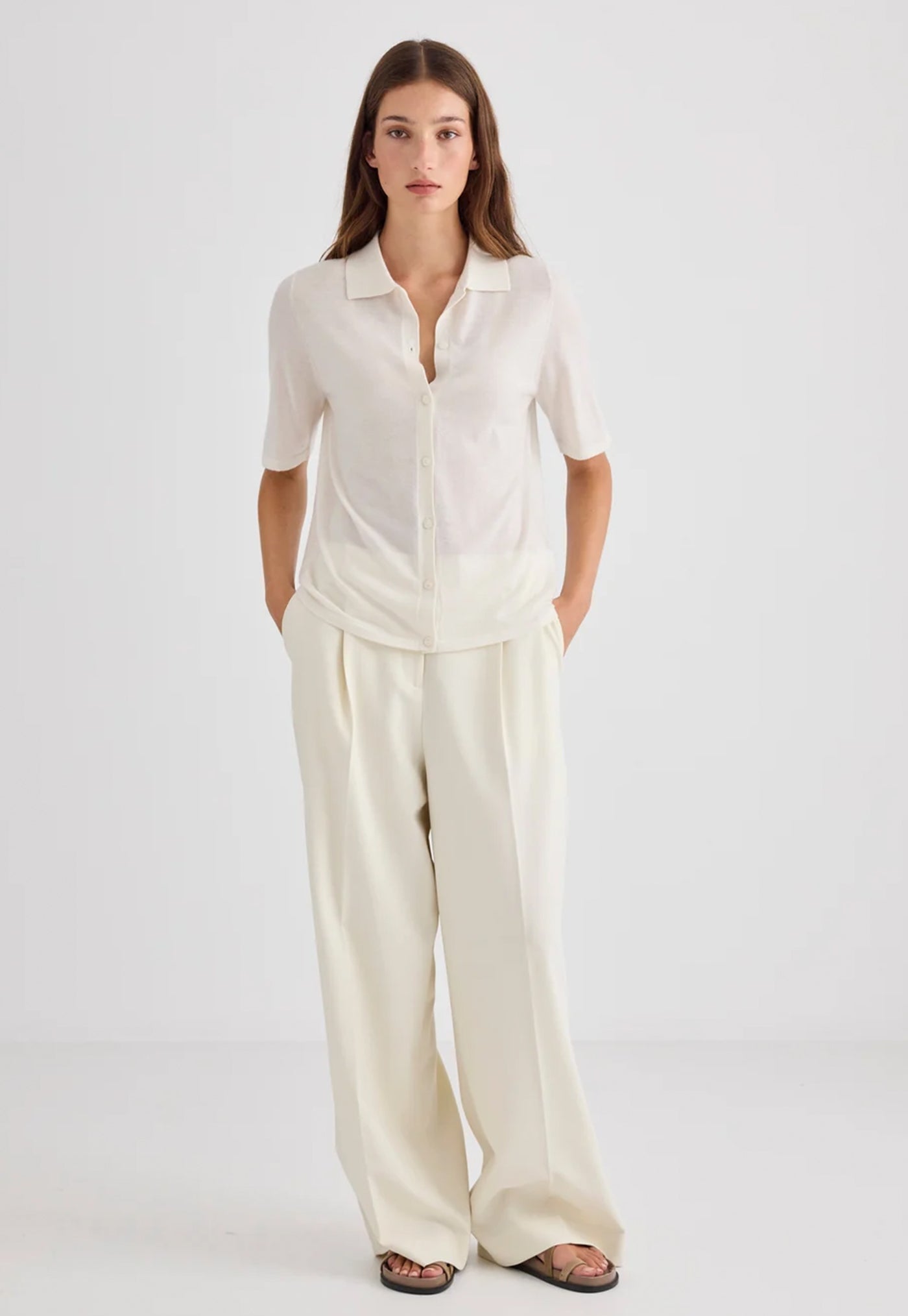 Featherlight Cashmere Shirt - Cream