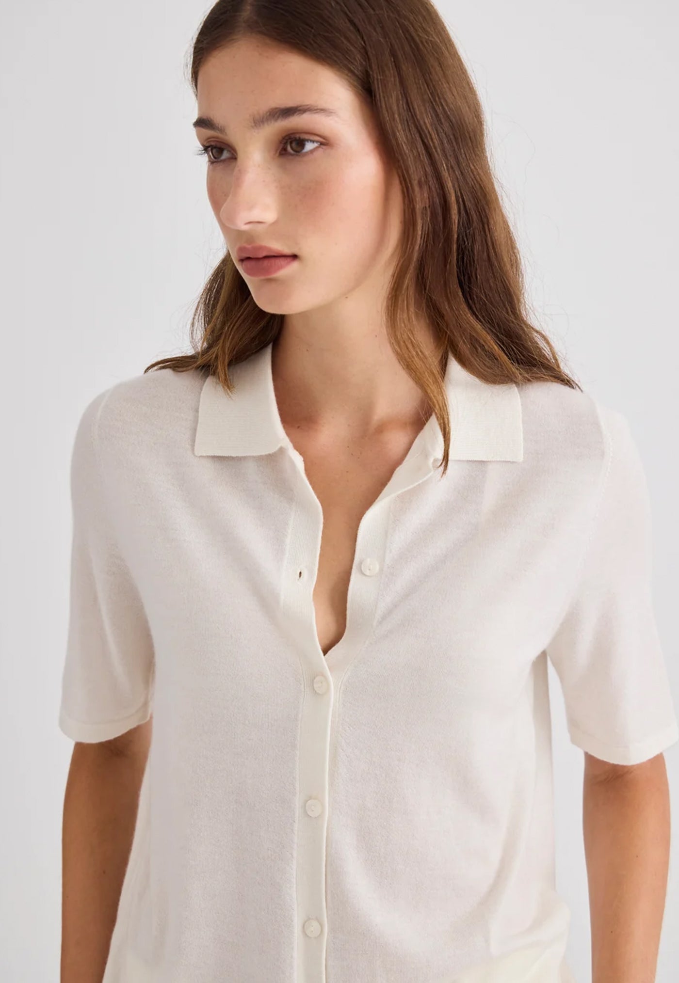 Featherlight Cashmere Shirt - Cream