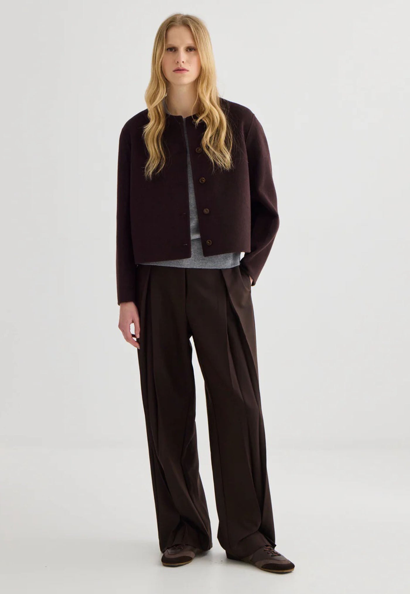 Invert Pleat Trouser - Truffle