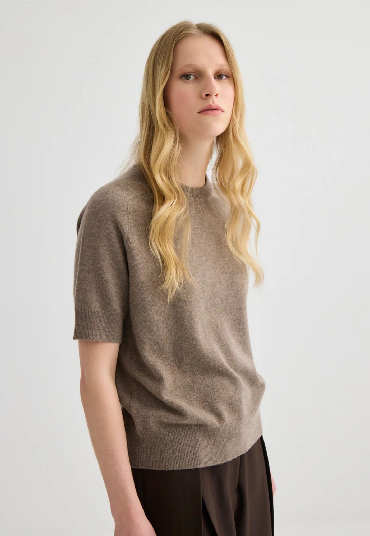 Jasper Short Sleeve Crewneck - Cocoa Marle