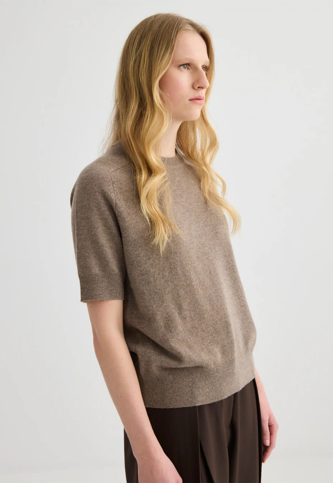 Jasper Short Sleeve Crewneck - Cocoa Marle