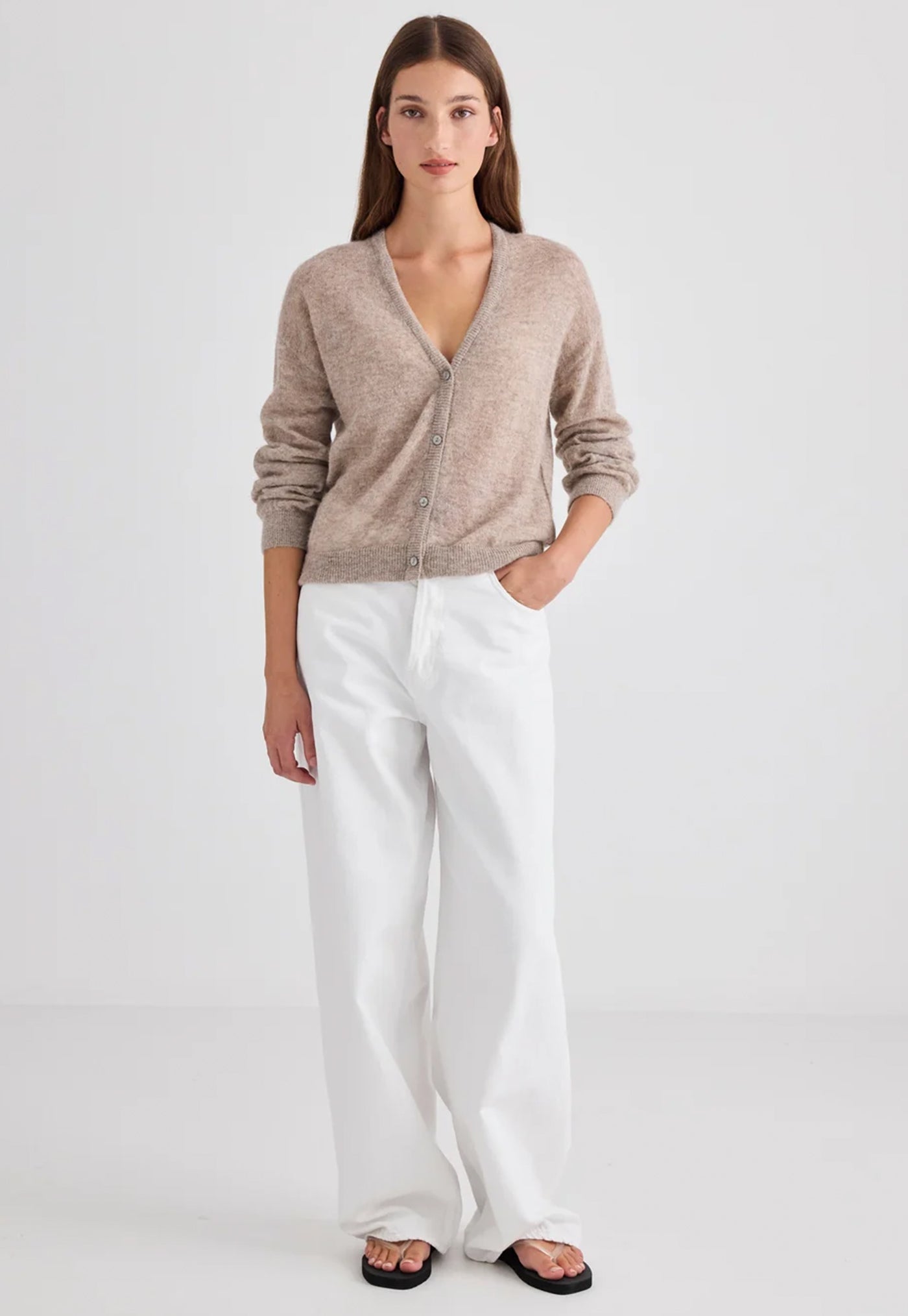 Mila Alpaca Cardigan - Hazel