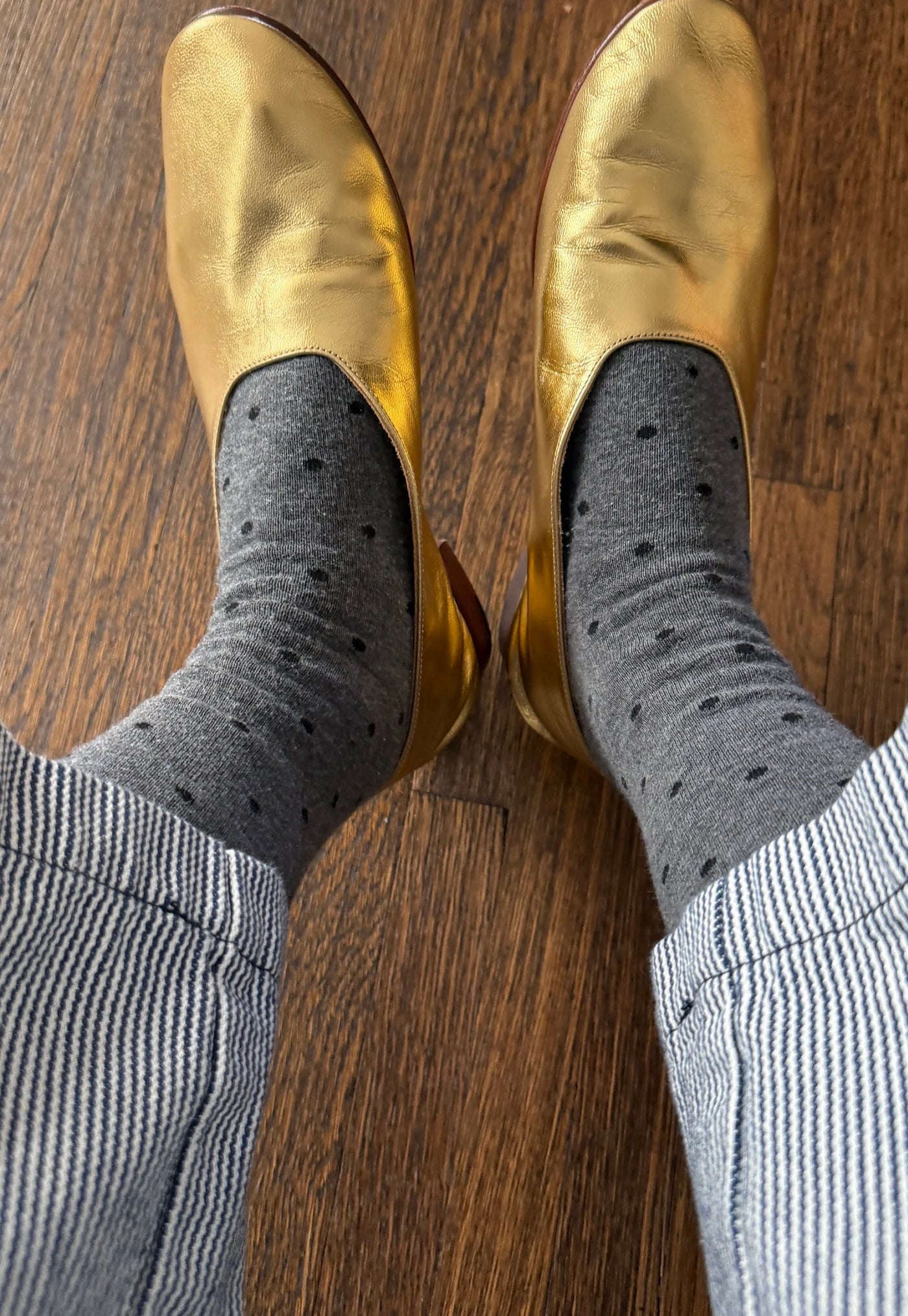 Polka Dot Sneaker Socks - Charcoal/Black