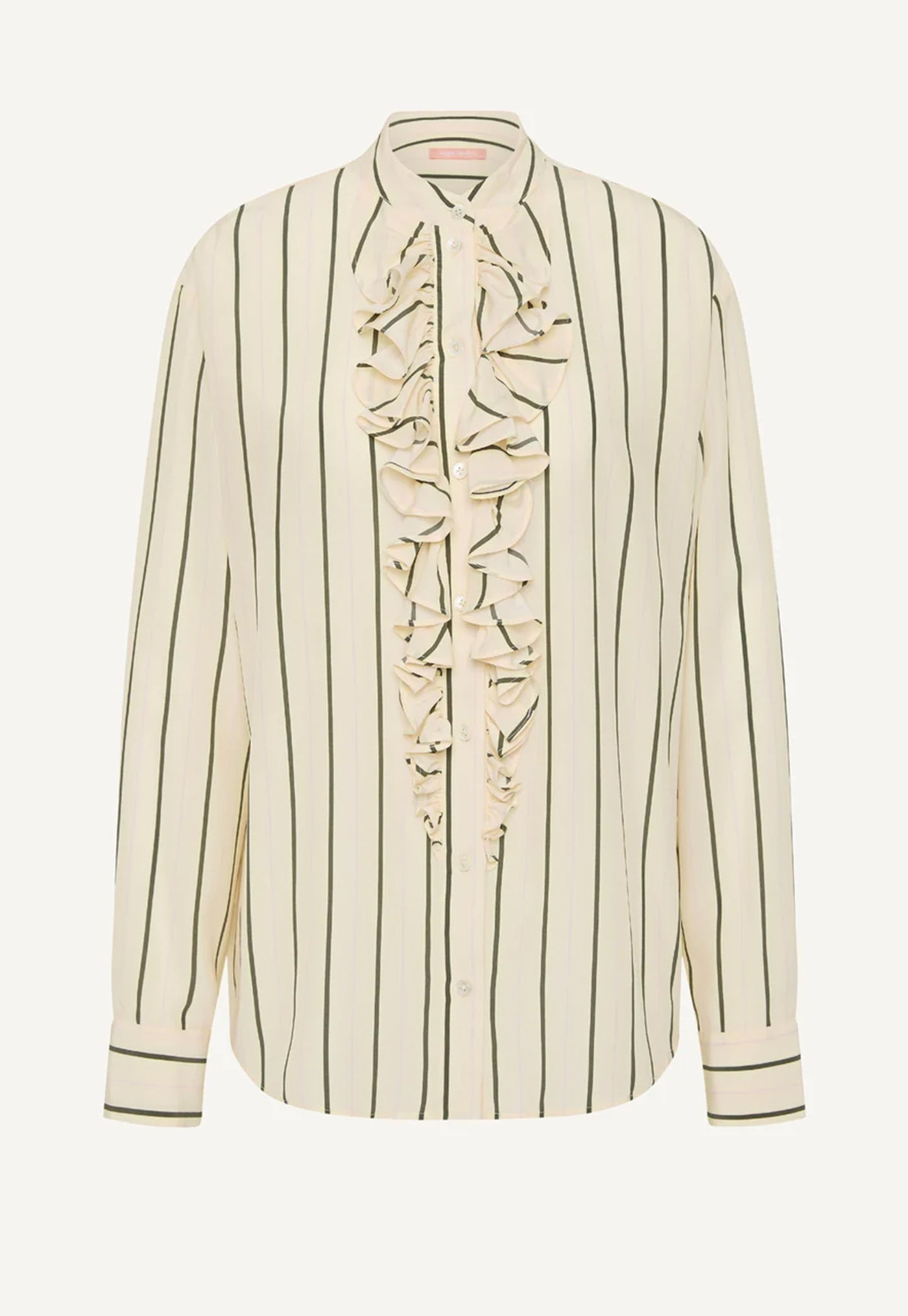 For The Frill Of It Shirt - Marshmallow & Olive Stripe