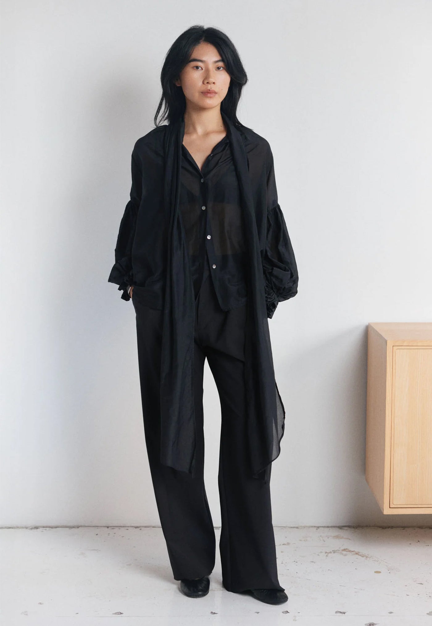 Bow Blouse - Black Liberty