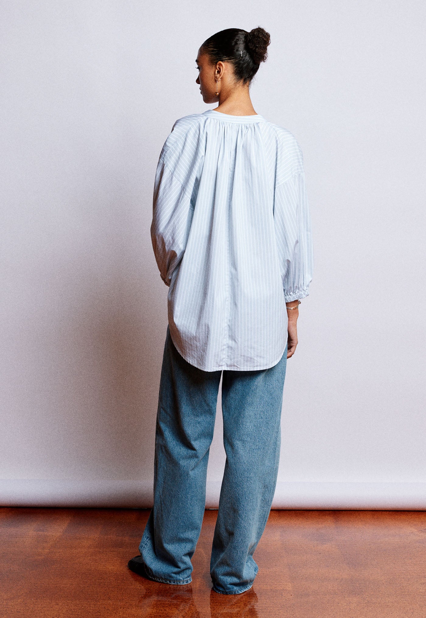 Everyday Blouse - Cloud Grey Stripe