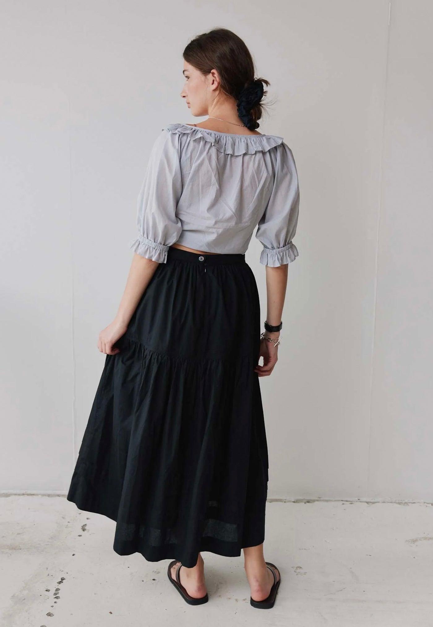 Field Skirt - Black Cotton Voile