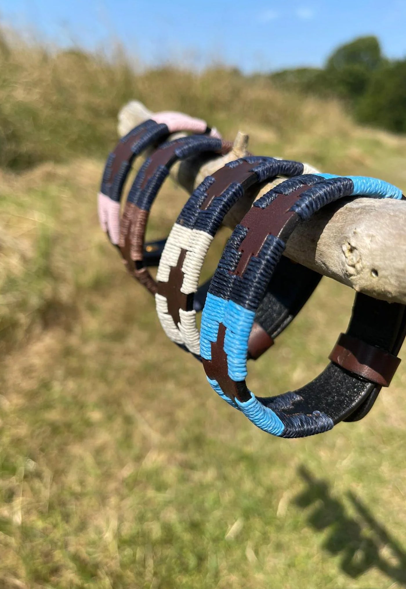 Brown Leather Bracelet with Roca Stitching