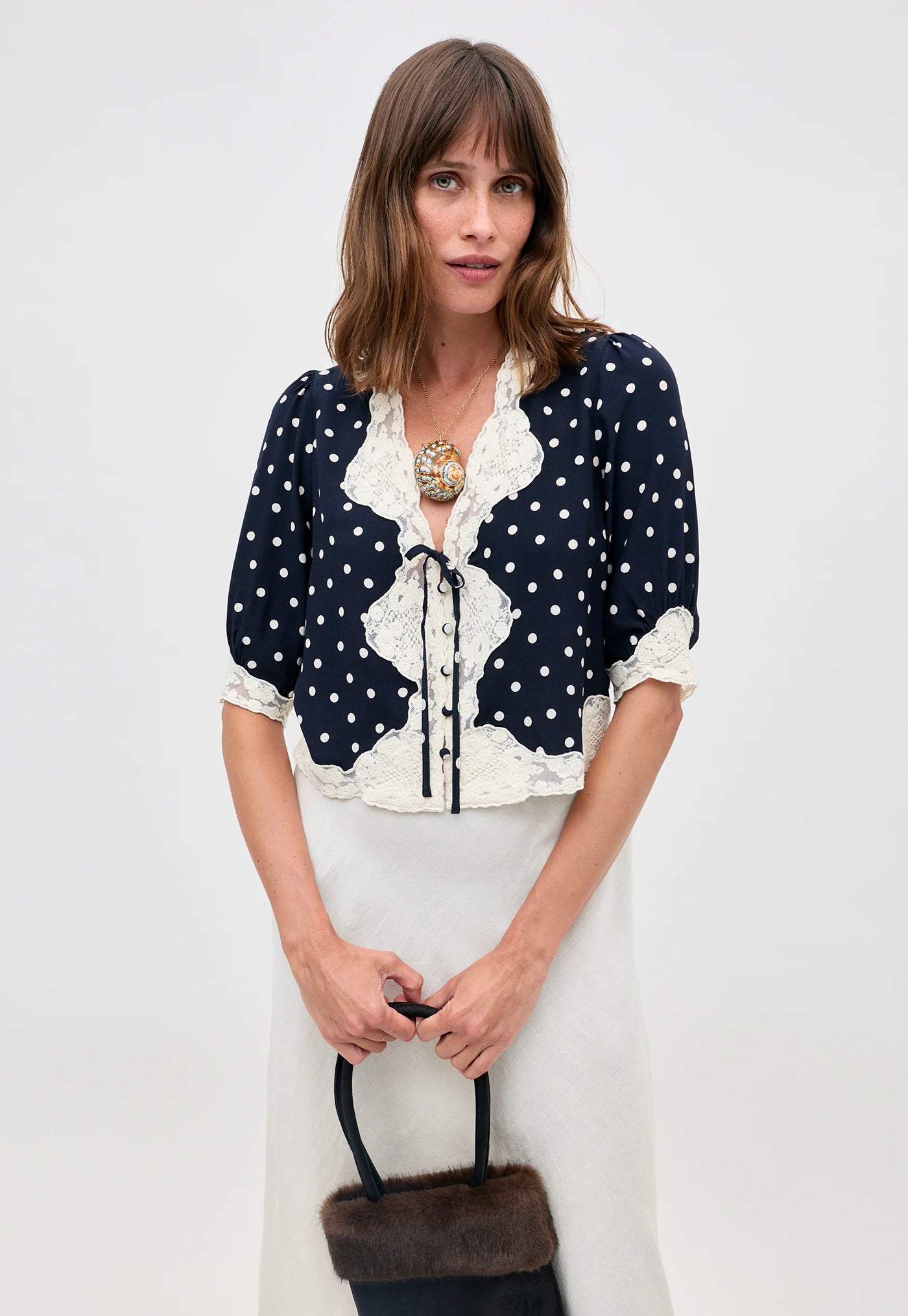 Ursula Top - Layla Dot Navy
