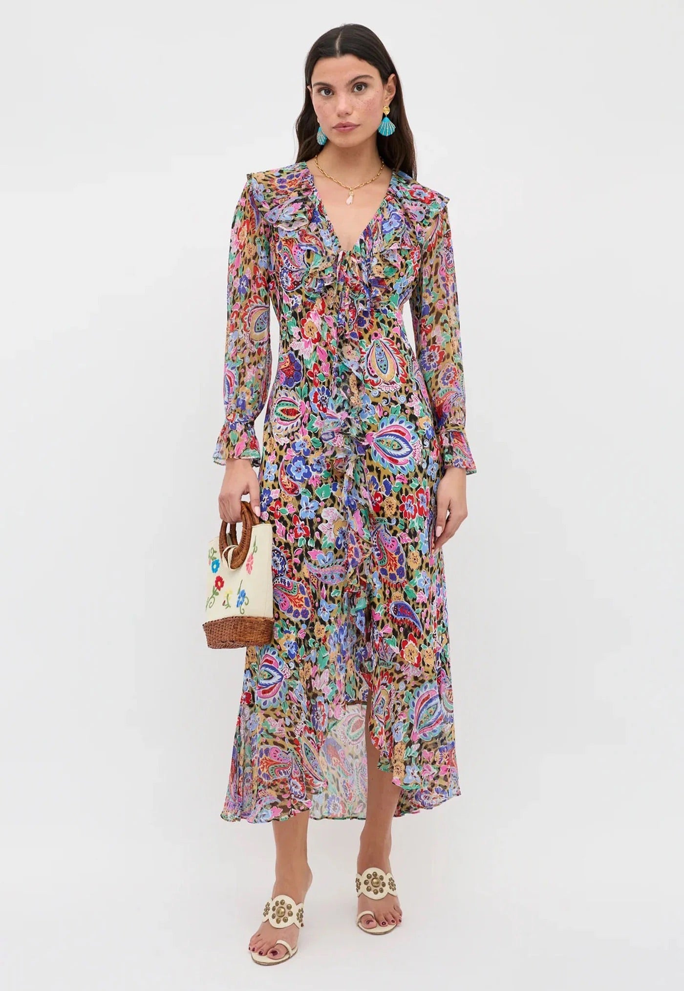 Gracye Dress - Cara Floral Leopard Brown