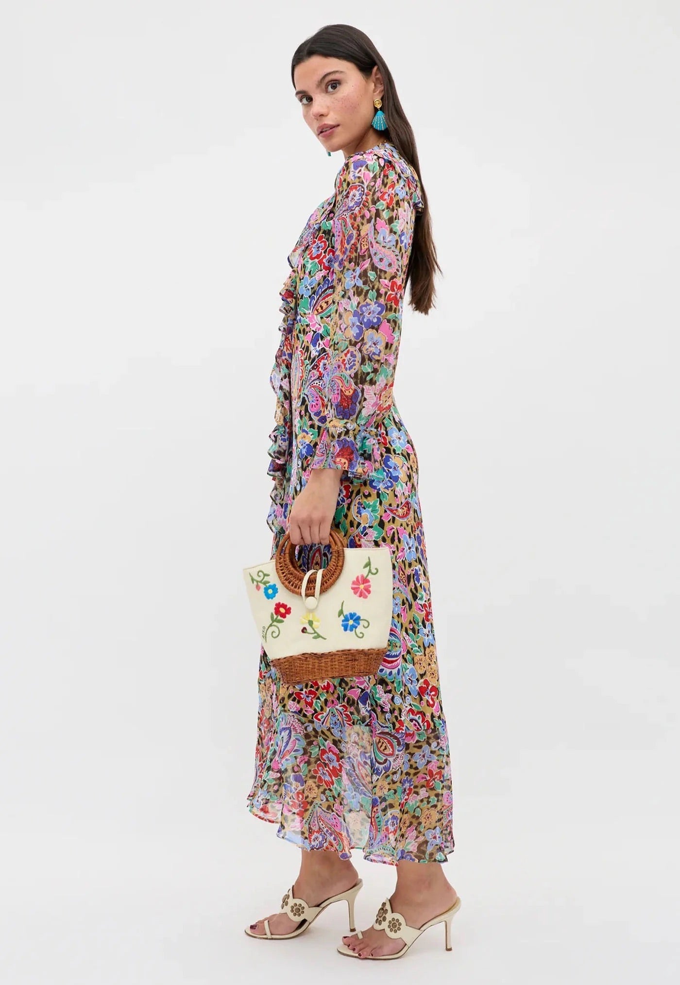 Gracye Dress - Cara Floral Leopard Brown