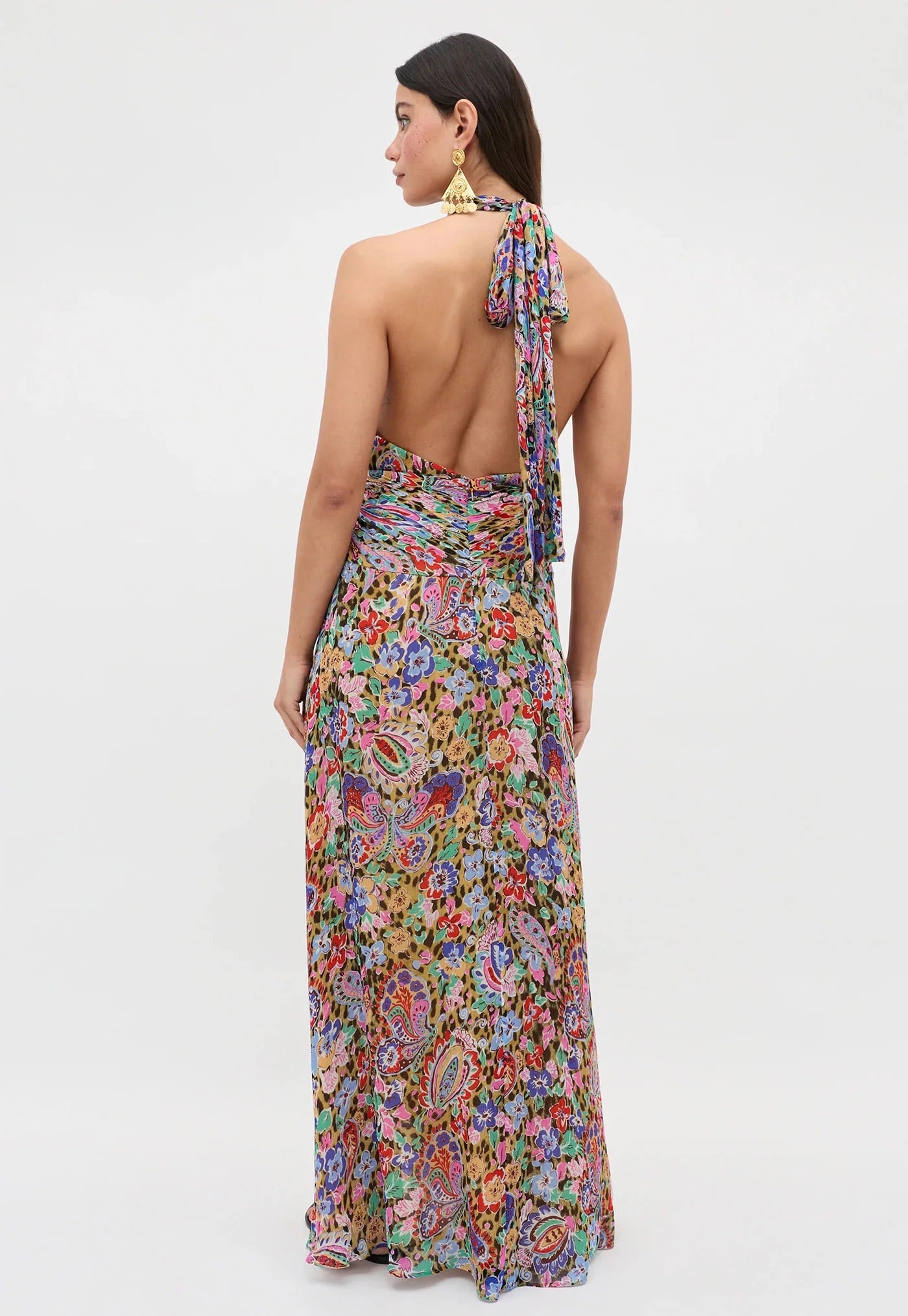 Alaina Dress - Cara Floral Leopard Brown