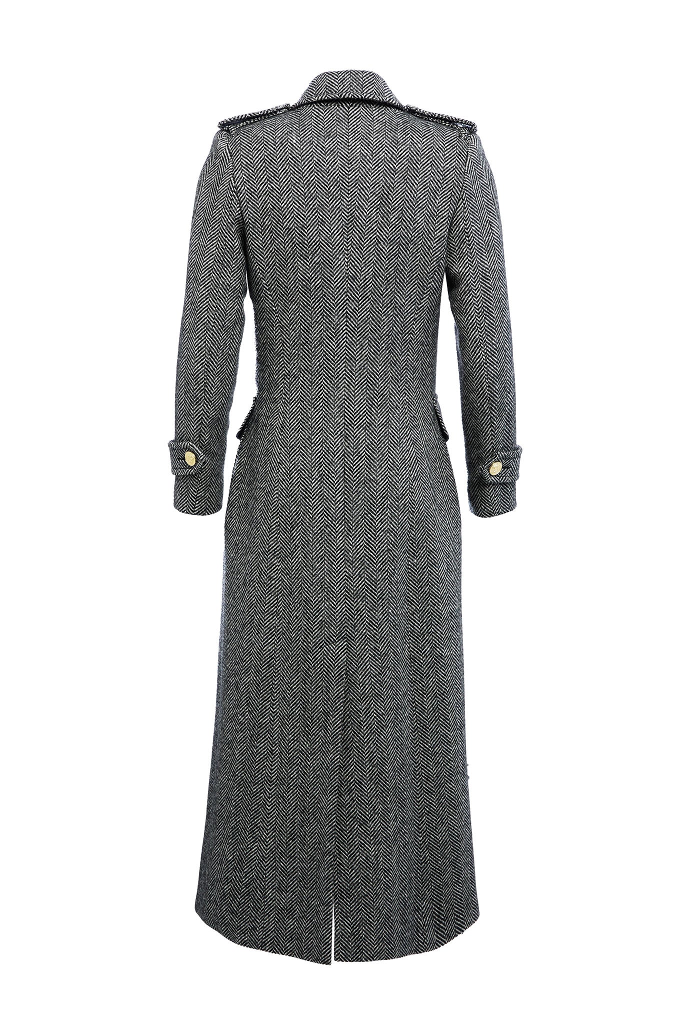 The Great Coat - Wide Tooth Black Herringbone