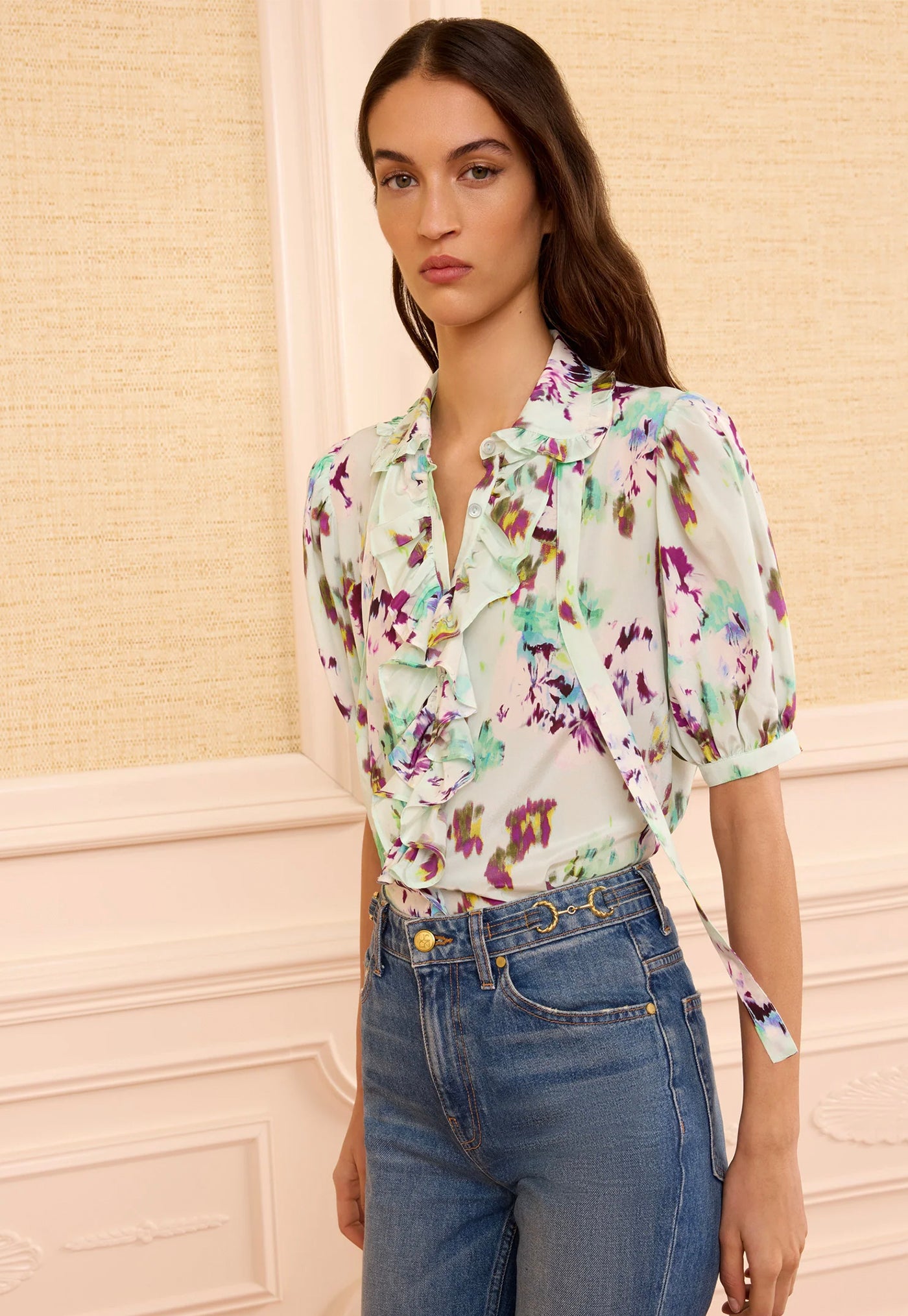 Camellia Silk Top - Oasis