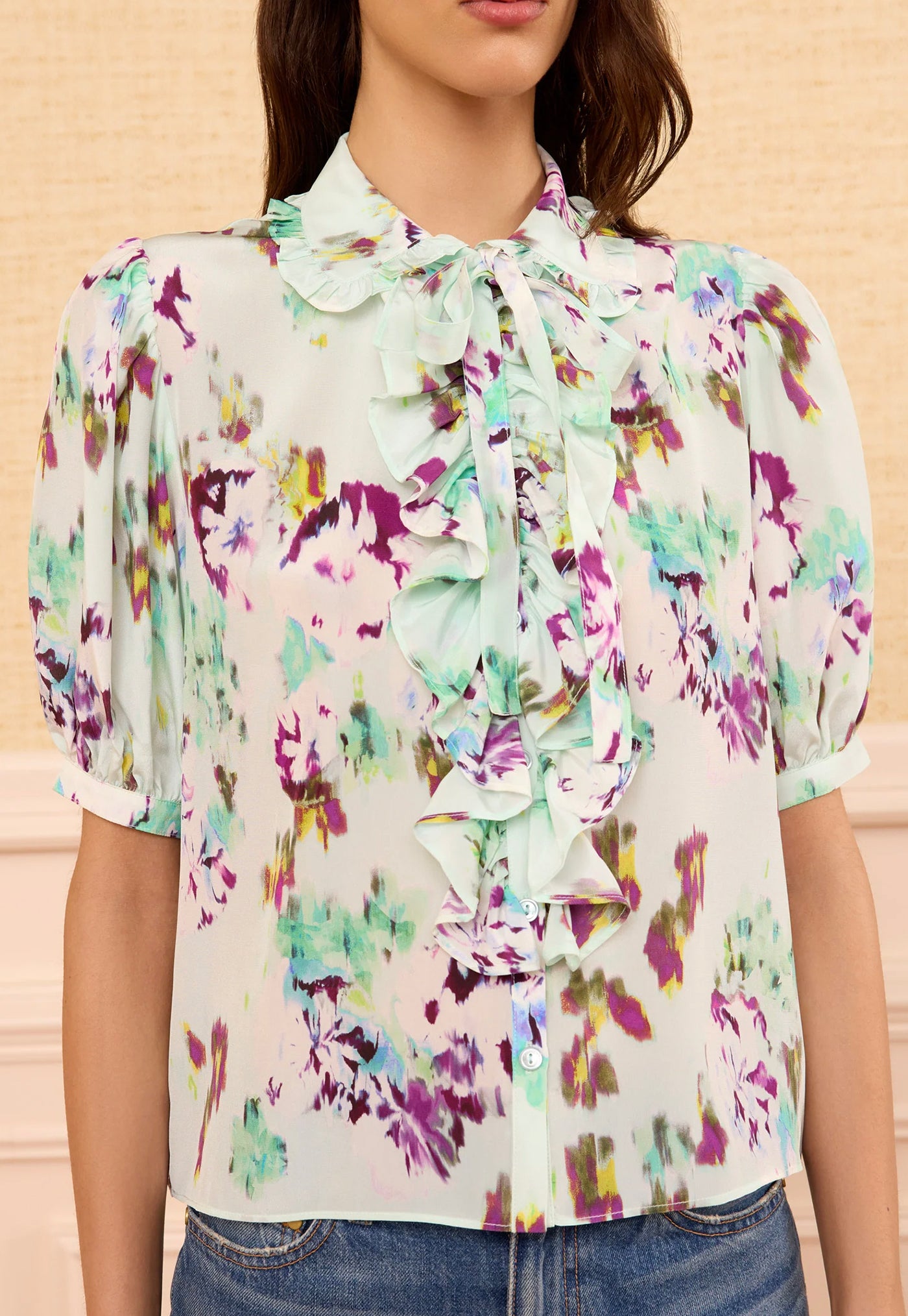 Camellia Silk Top - Oasis