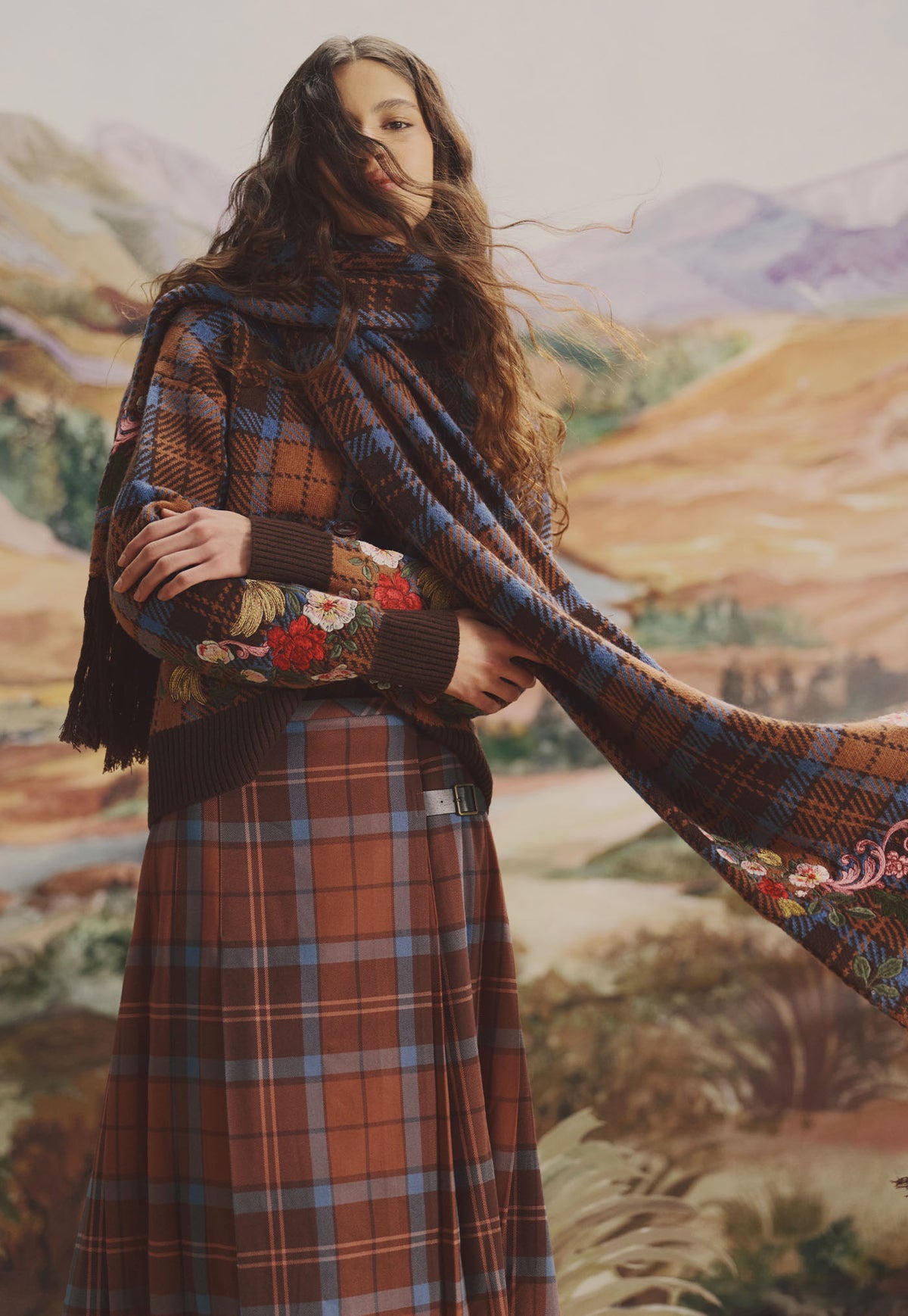 Barbour x Farm Rio Allamanda Skirt - Tropical Tea