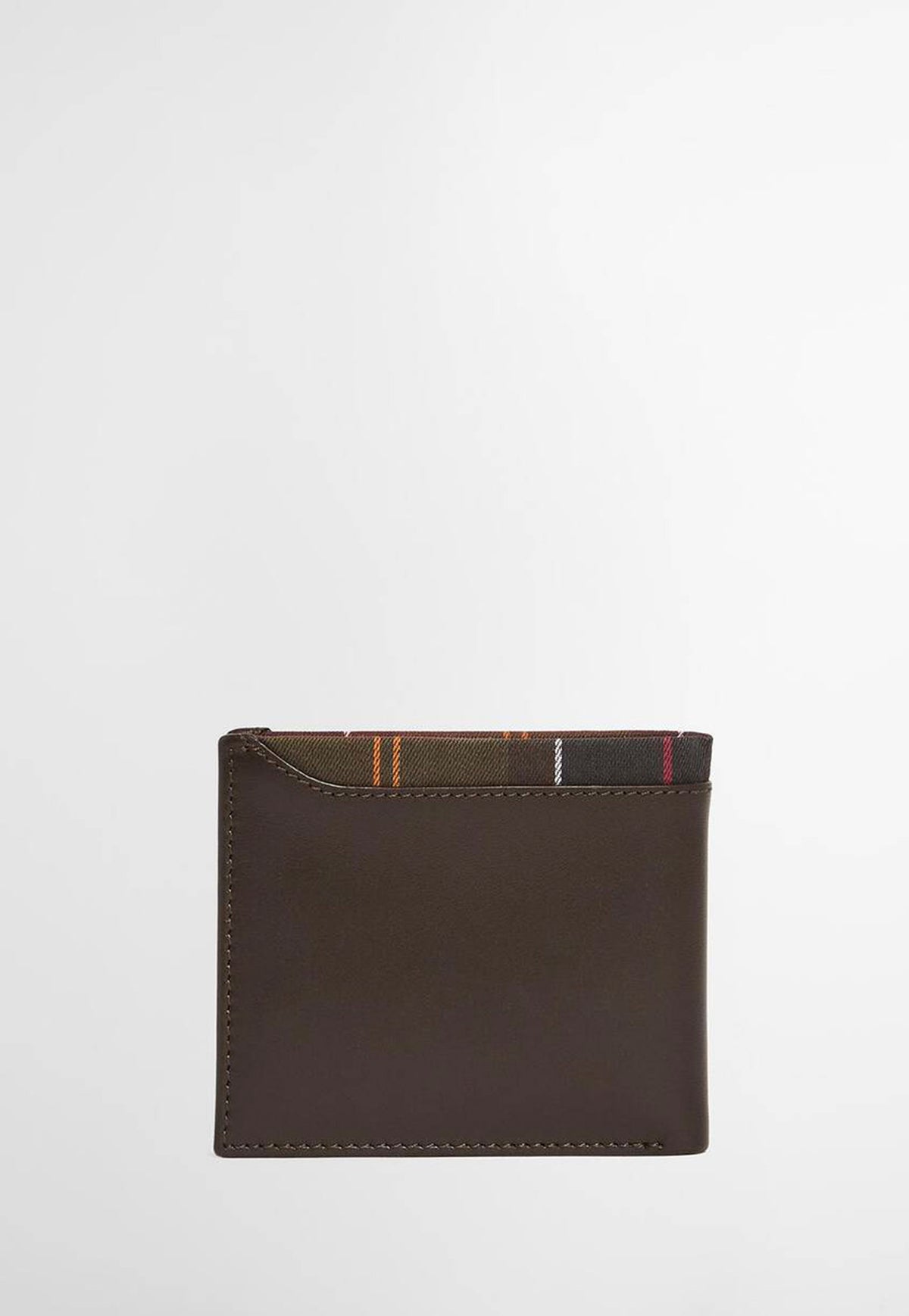 Brodick Leather/Tartan Billfold Wallet - Brown/Classic