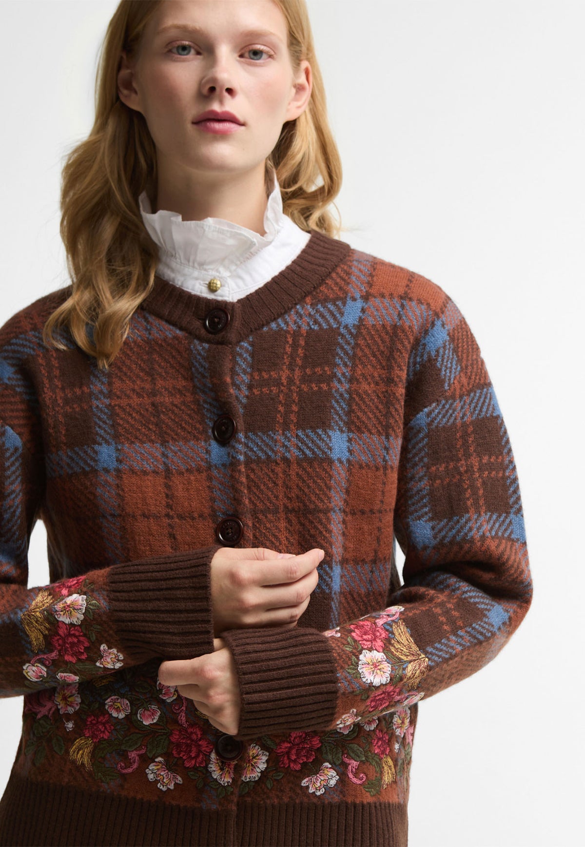 Barbour x Farm Rio Angelonia Knitted Cardigan - Tropical Tea