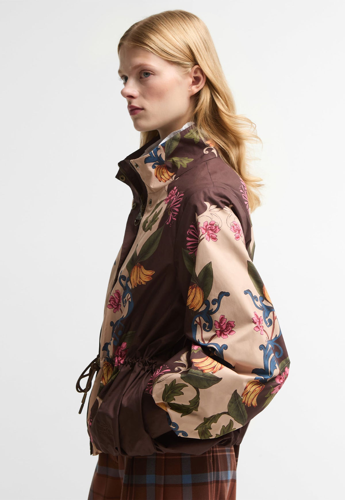 Barbour x Farm Rio Mandevilla Showerproof Jacket - Bloom Inbetween/Brown Banana