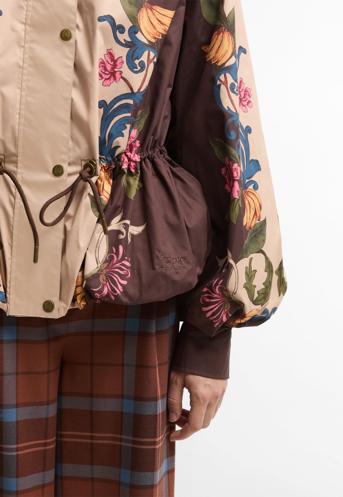 Barbour x Farm Rio Mandevilla Showerproof Jacket - Bloom Inbetween/Brown Banana