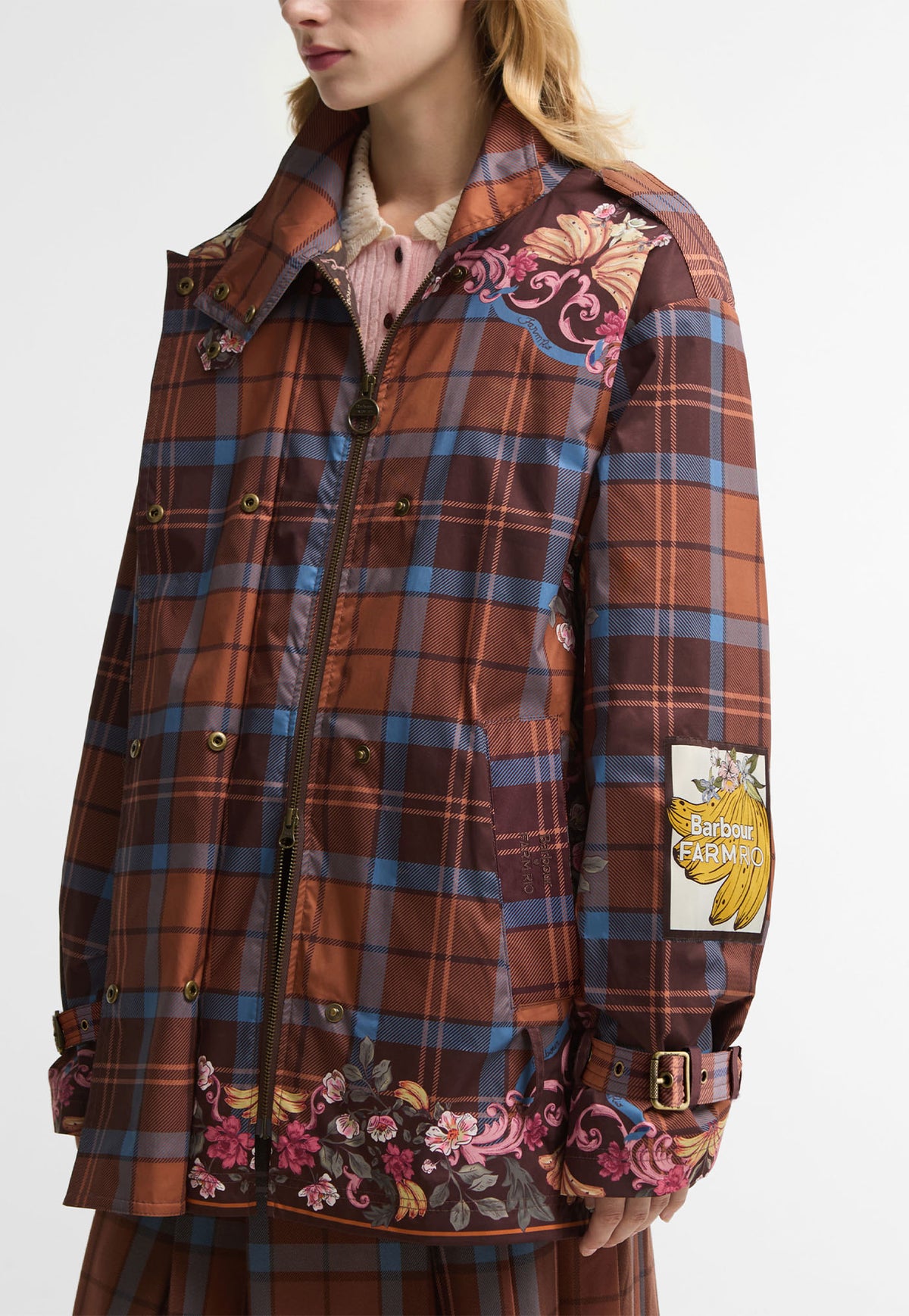 Barbour x Farm Rio Petrea Showerproof Jacket - Tropical Tea/Banana Print