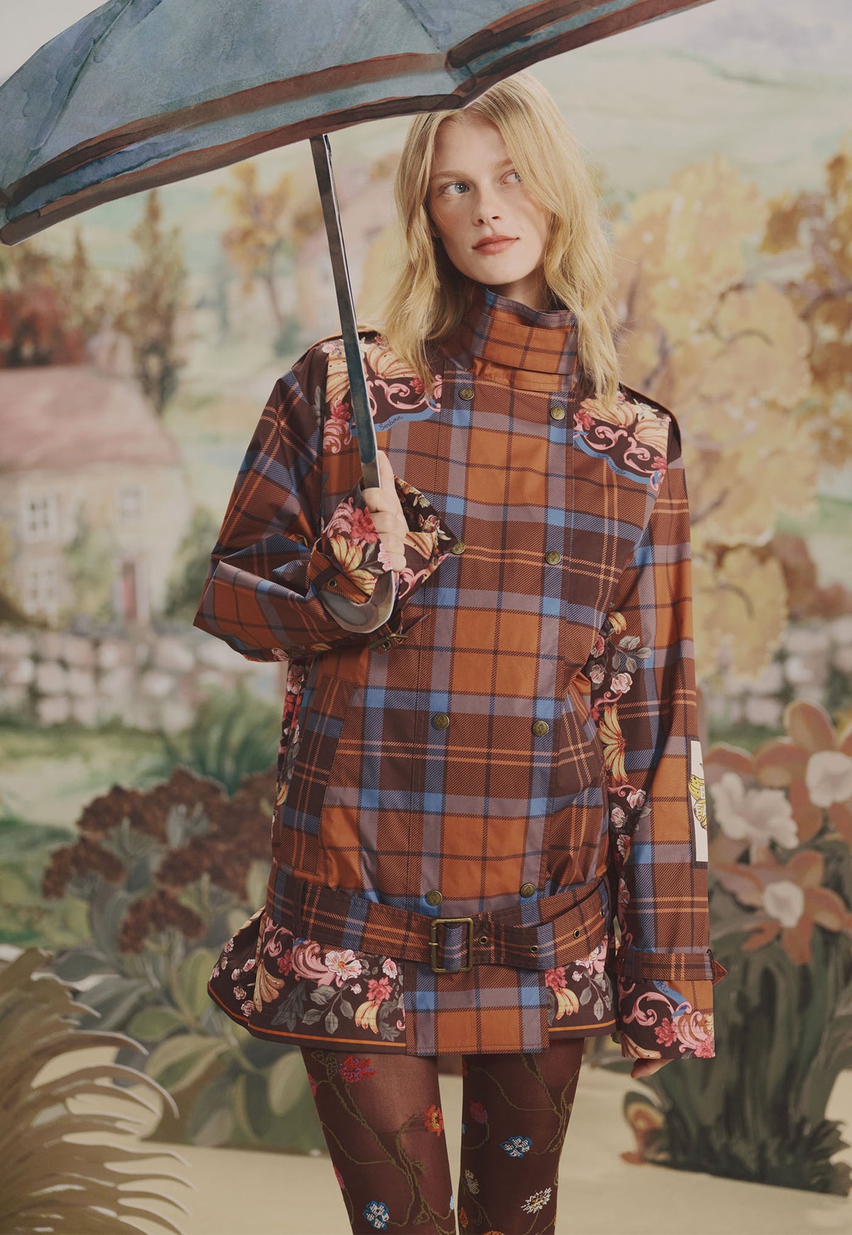 Barbour x Farm Rio Petrea Showerproof Jacket - Tropical Tea/Banana Print