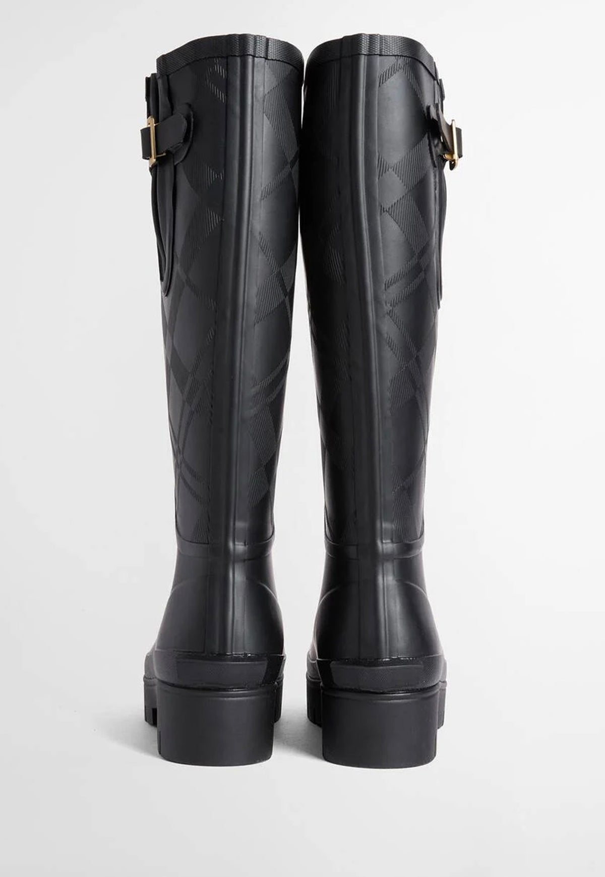 Leighton Tartan Tall Welly - Black