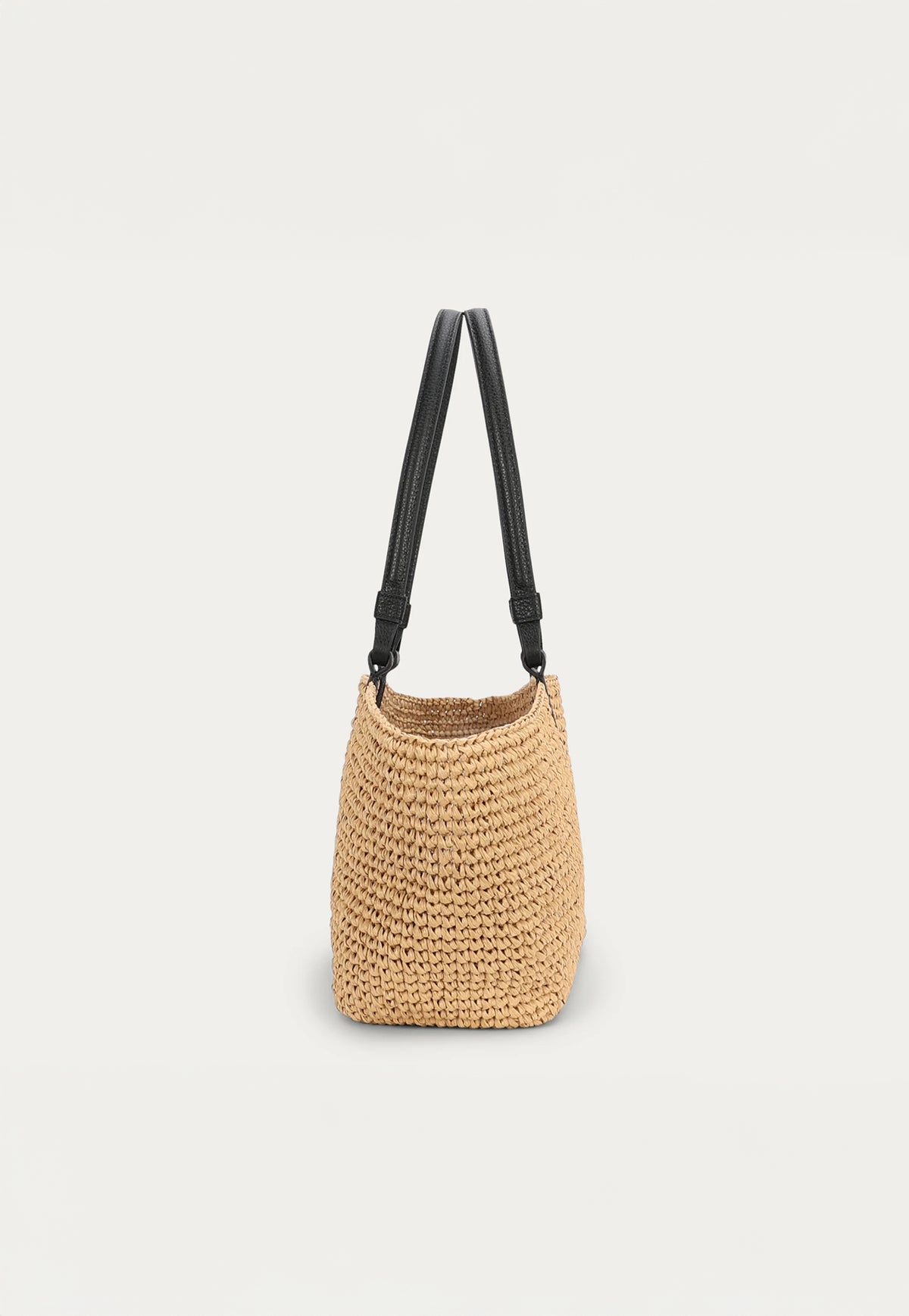 Medium Bandit Tote - Natural Raffia/Black
