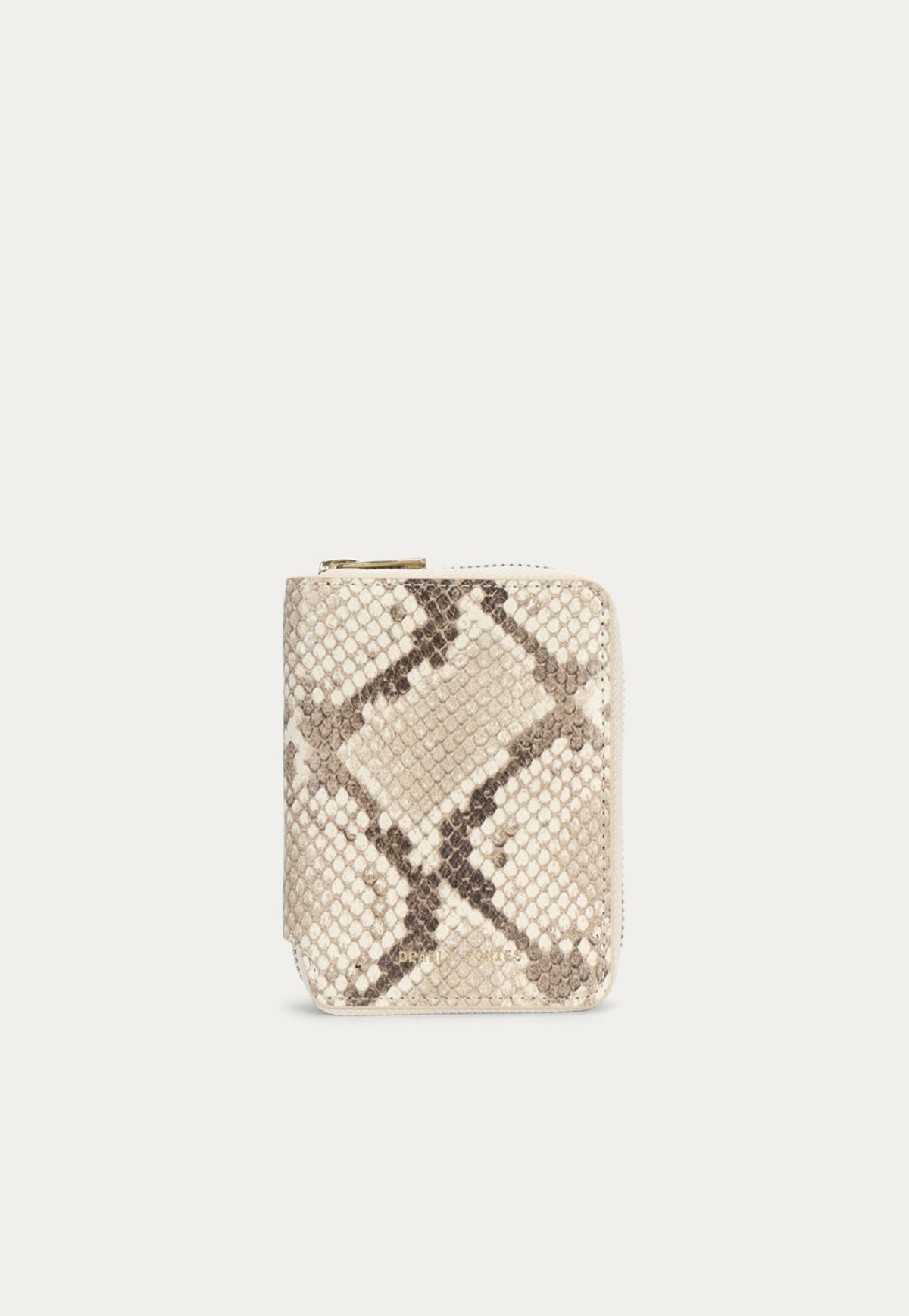 The Deadly Ponies Mini Wallet - Desert Python showcasing the embossed leather.