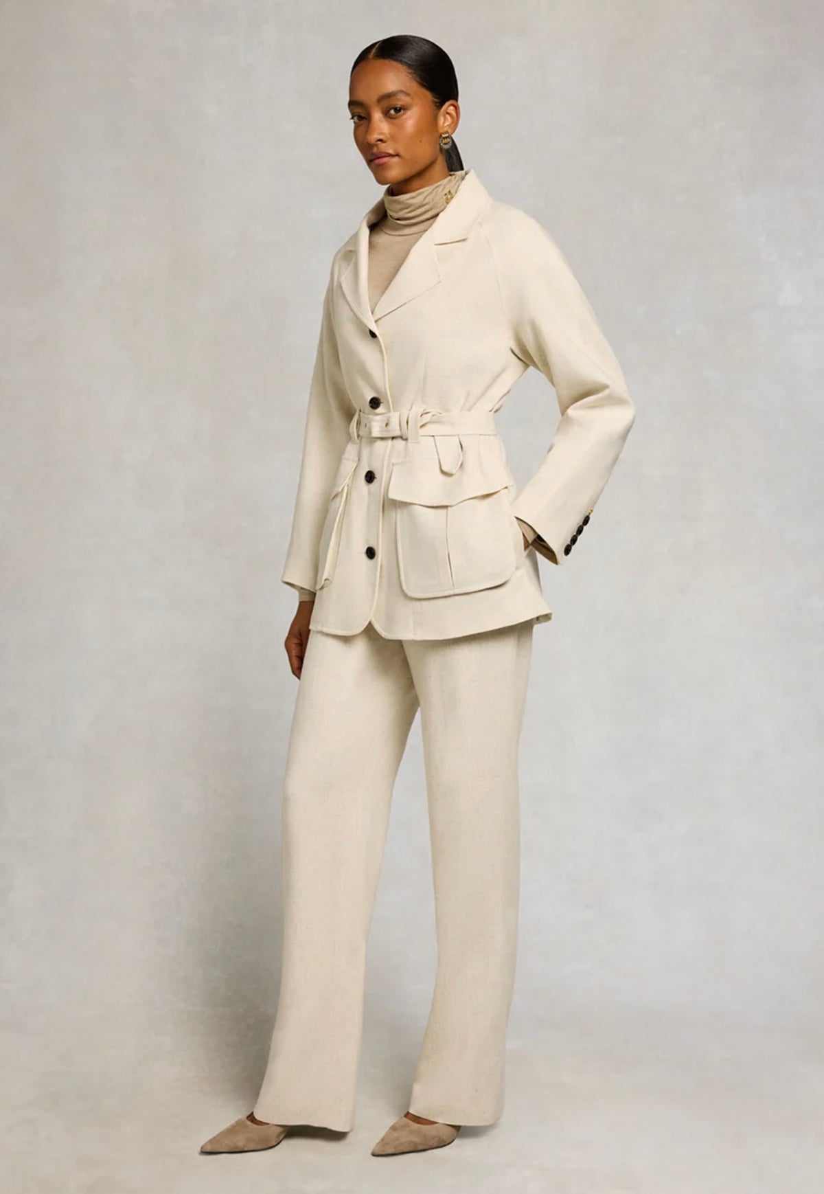 Cotswold Belted Jacket - Natural Linen