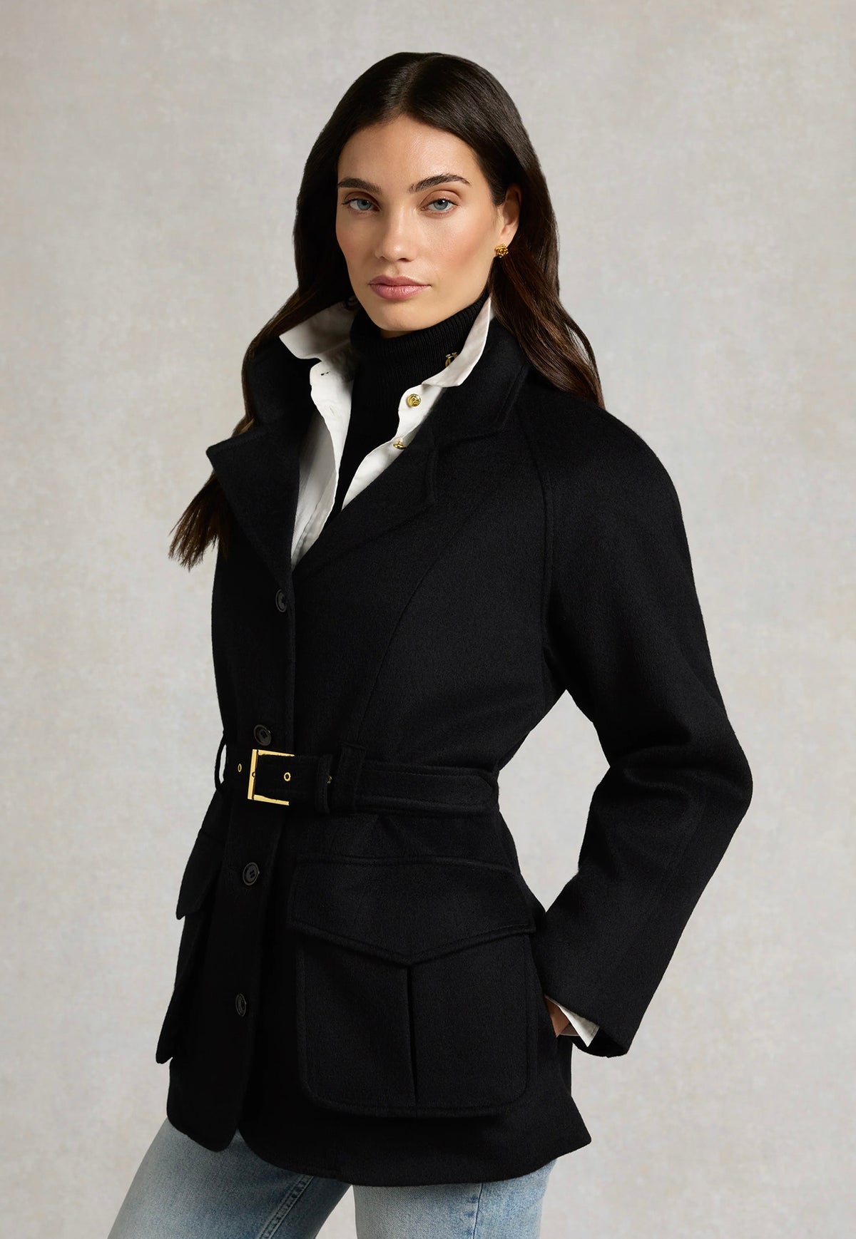 Cotswold Belted Jacket - Soft Black